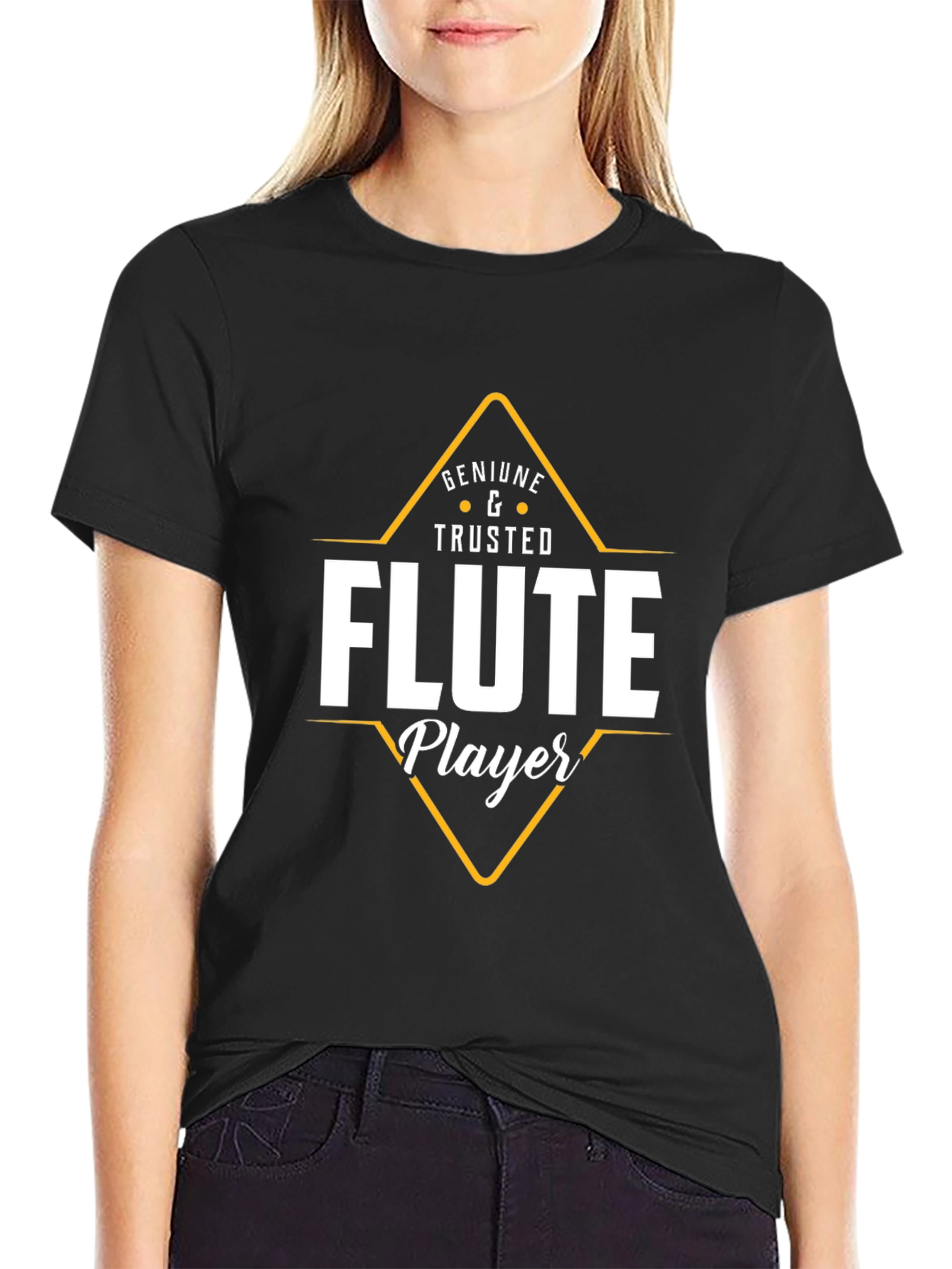 Black Flute Player Graphic Tee - Musician's Gift view 2