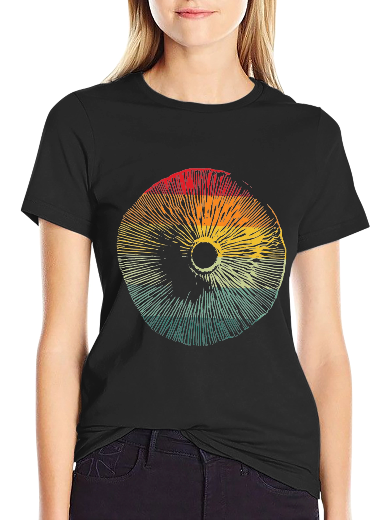 Black Retro Mushroom Graphic Tee - Unisex Comfort view 2