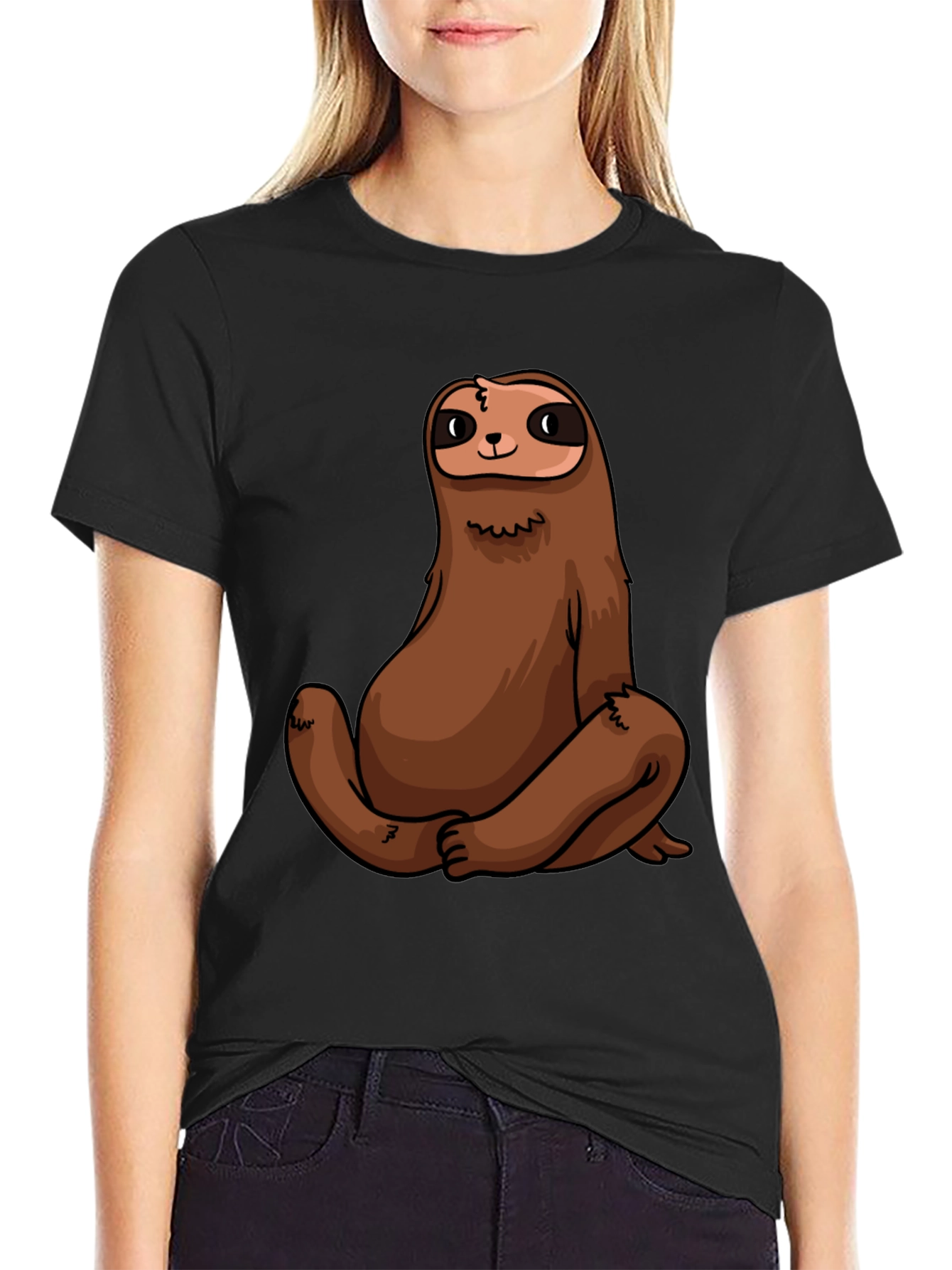 Black Sloth Graphic Tee - Men's Black T-Shirt view 2