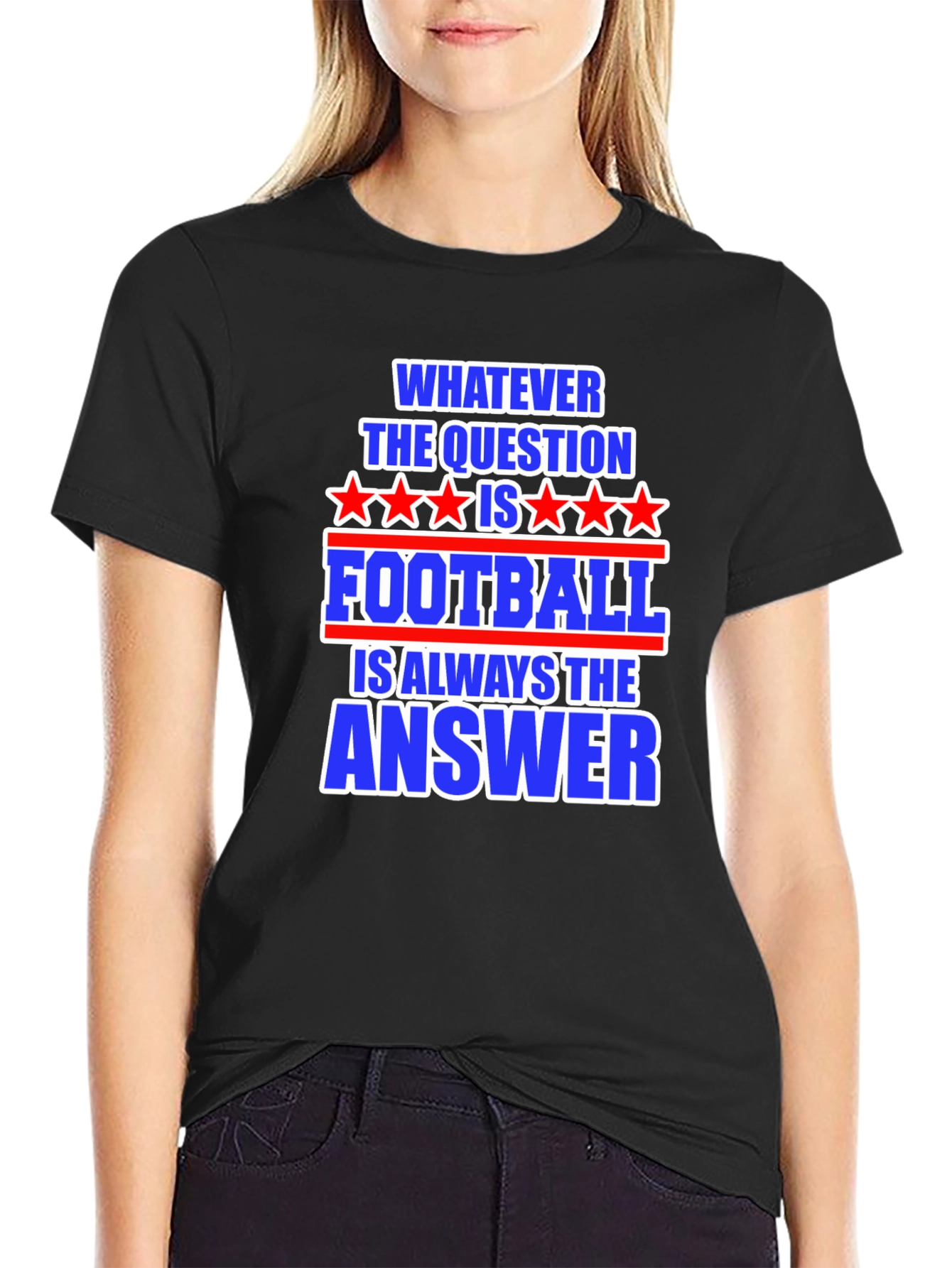 Black Football Answer T-Shirt - Always The Right Choice! view 2