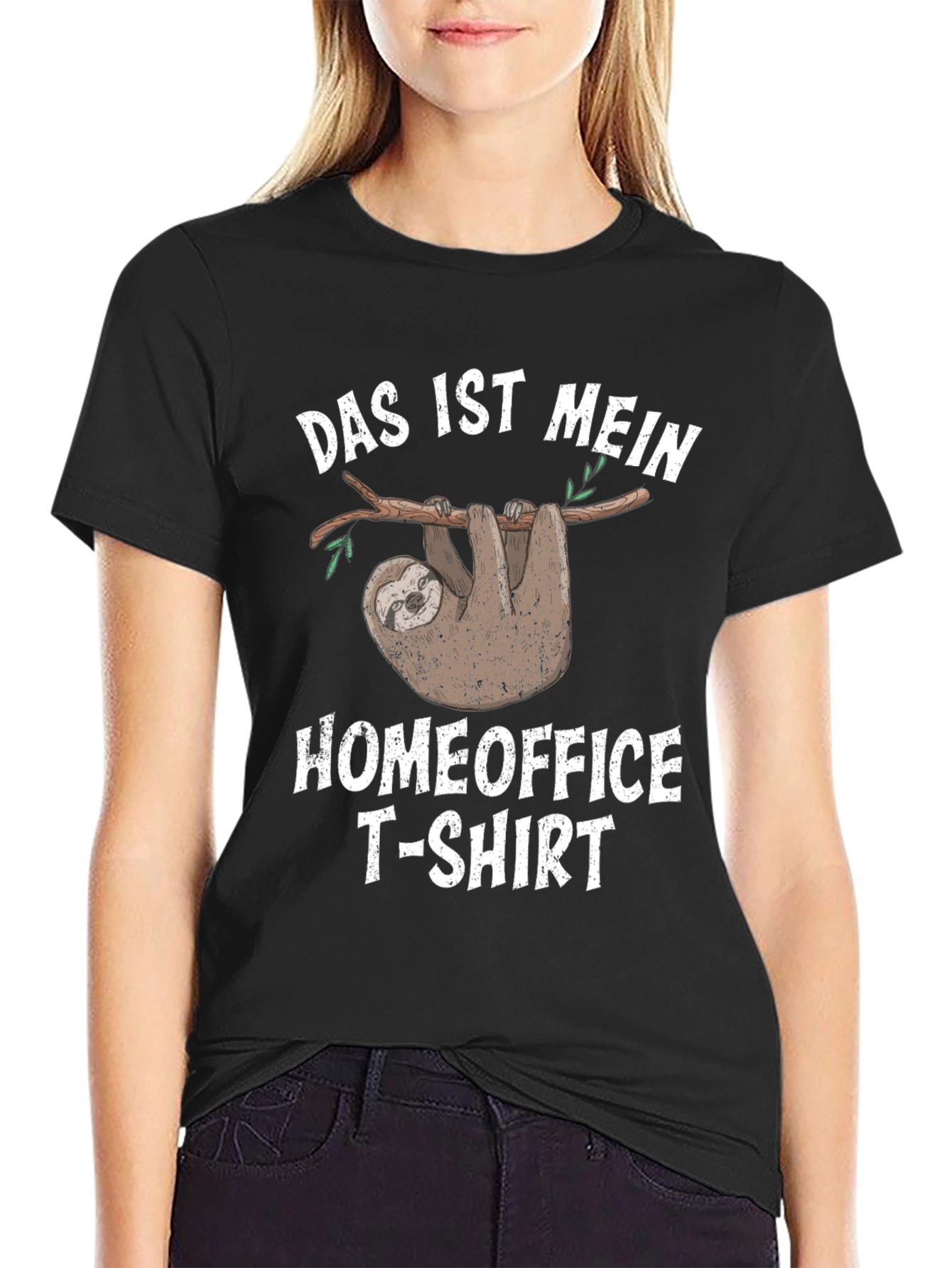 Black Das Ist Mein Homeoffice T-Shirt Funny Sloth Graphic Tee view 2