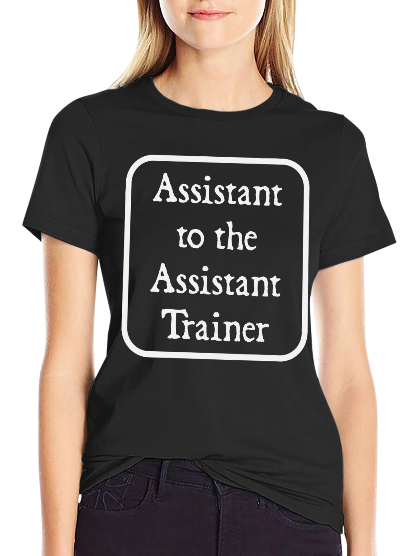 Black Assistant to the Assistant Trainer Black T-Shirt view 2