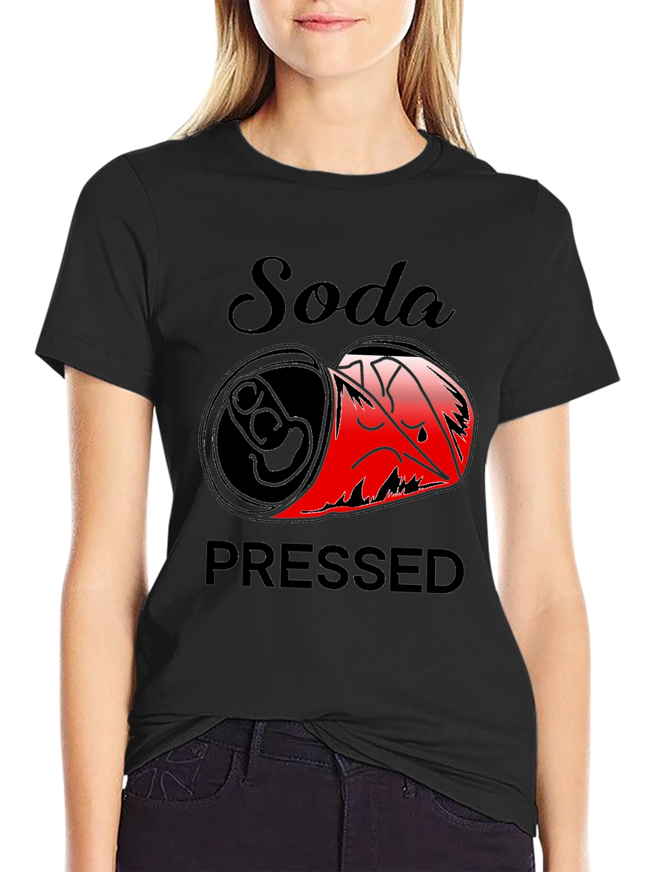 Black Soda Pressed Graphic Tee - Funny Pun T-Shirt view 2