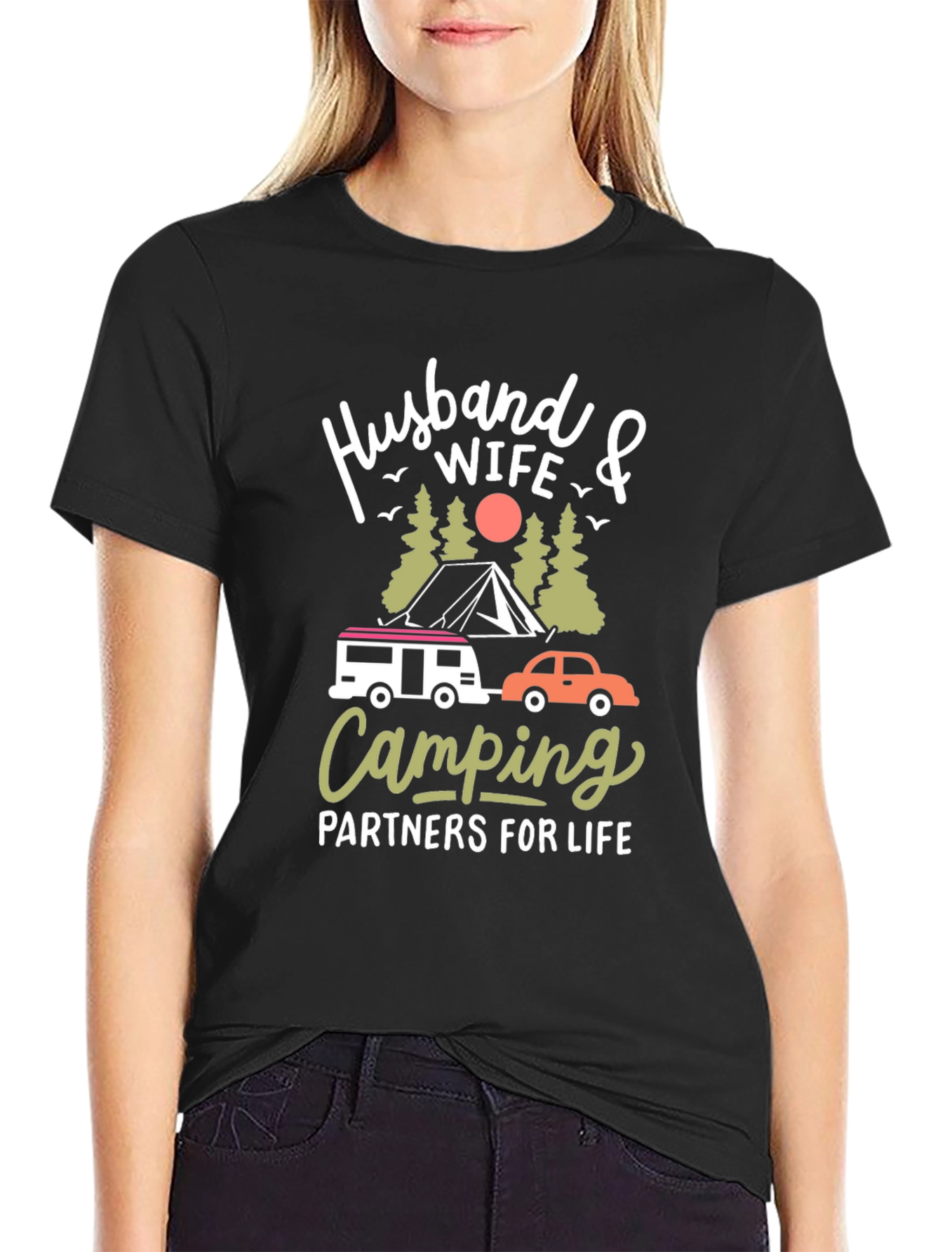 Husband Wife Camping Partners T-Shirt - 2