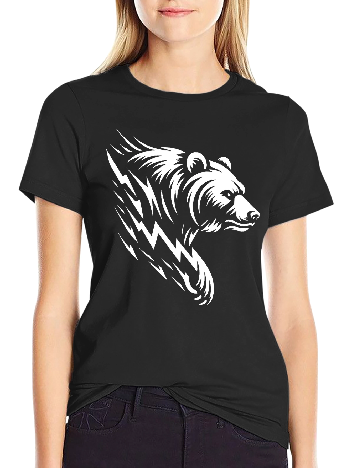 Black Men's Black Bear Graphic T-Shirt view 2