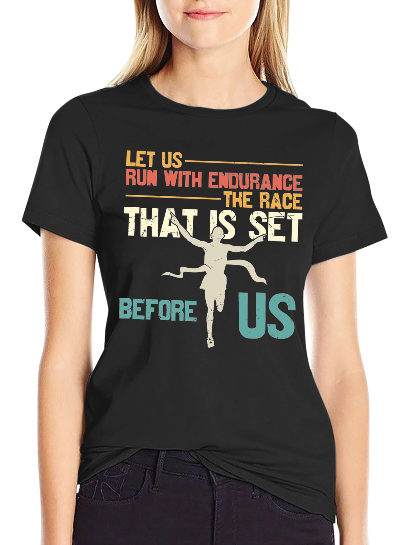 Black Endurance Race Graphic T-Shirt - Inspiring Design view 2