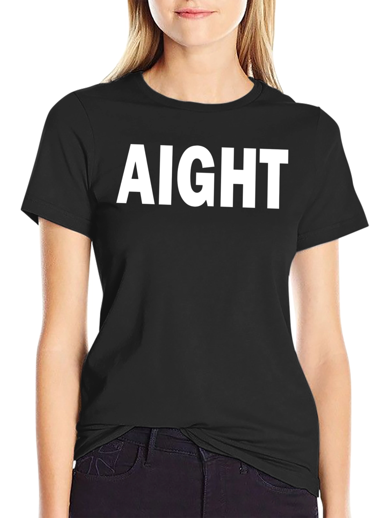 Black AIGHT Black Graphic Tee - Casual Style view 2