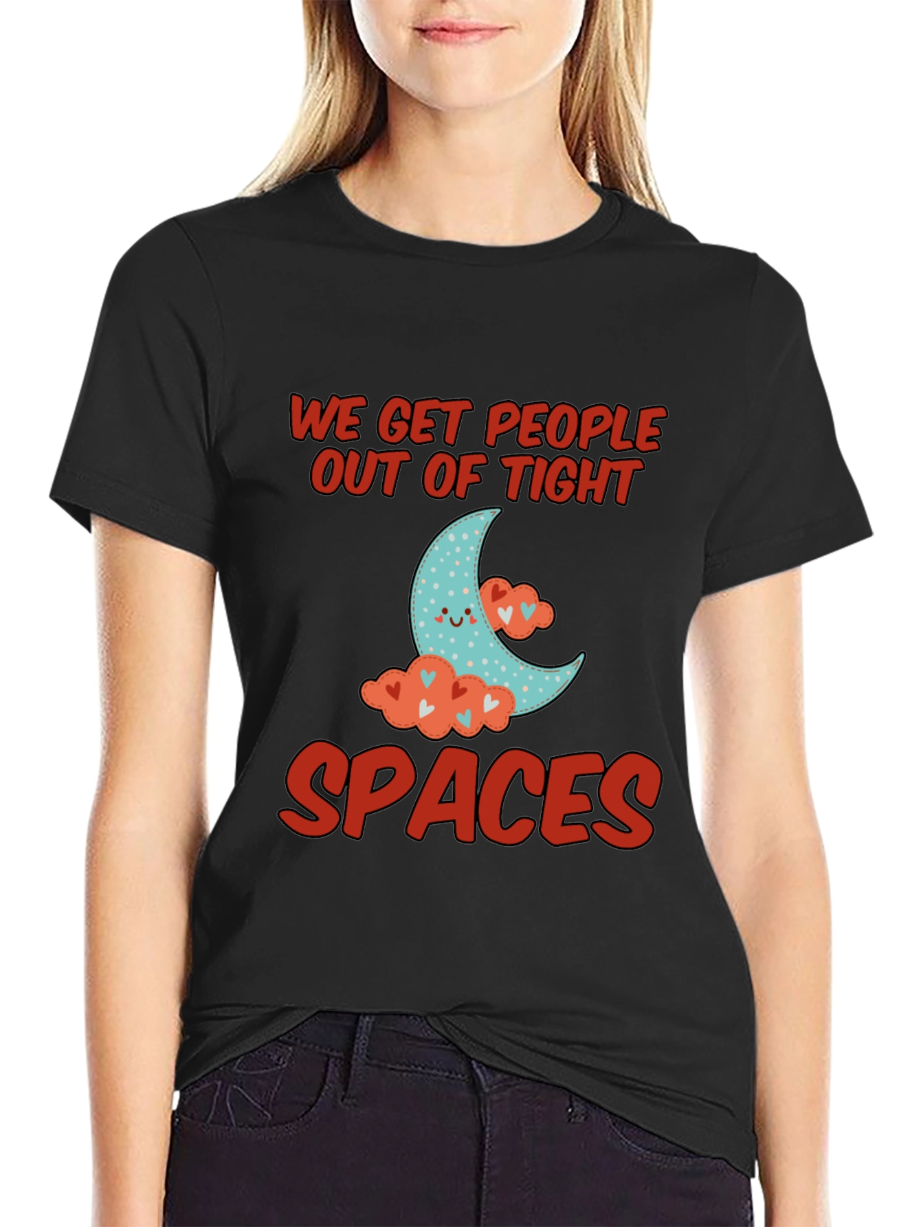 Black Tight Spaces Graphic Tee - Comfortable Fit view 2