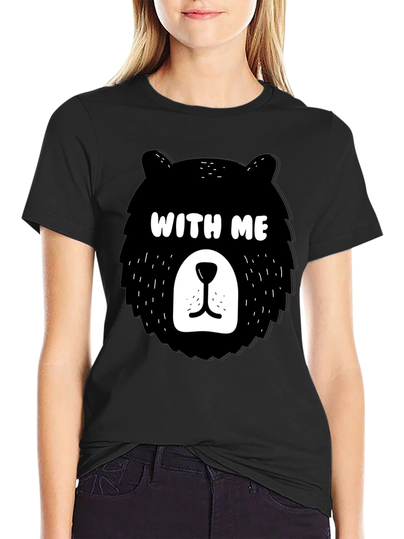 Black Bear With Me Graphic Tee - Fun & Stylish! view 2