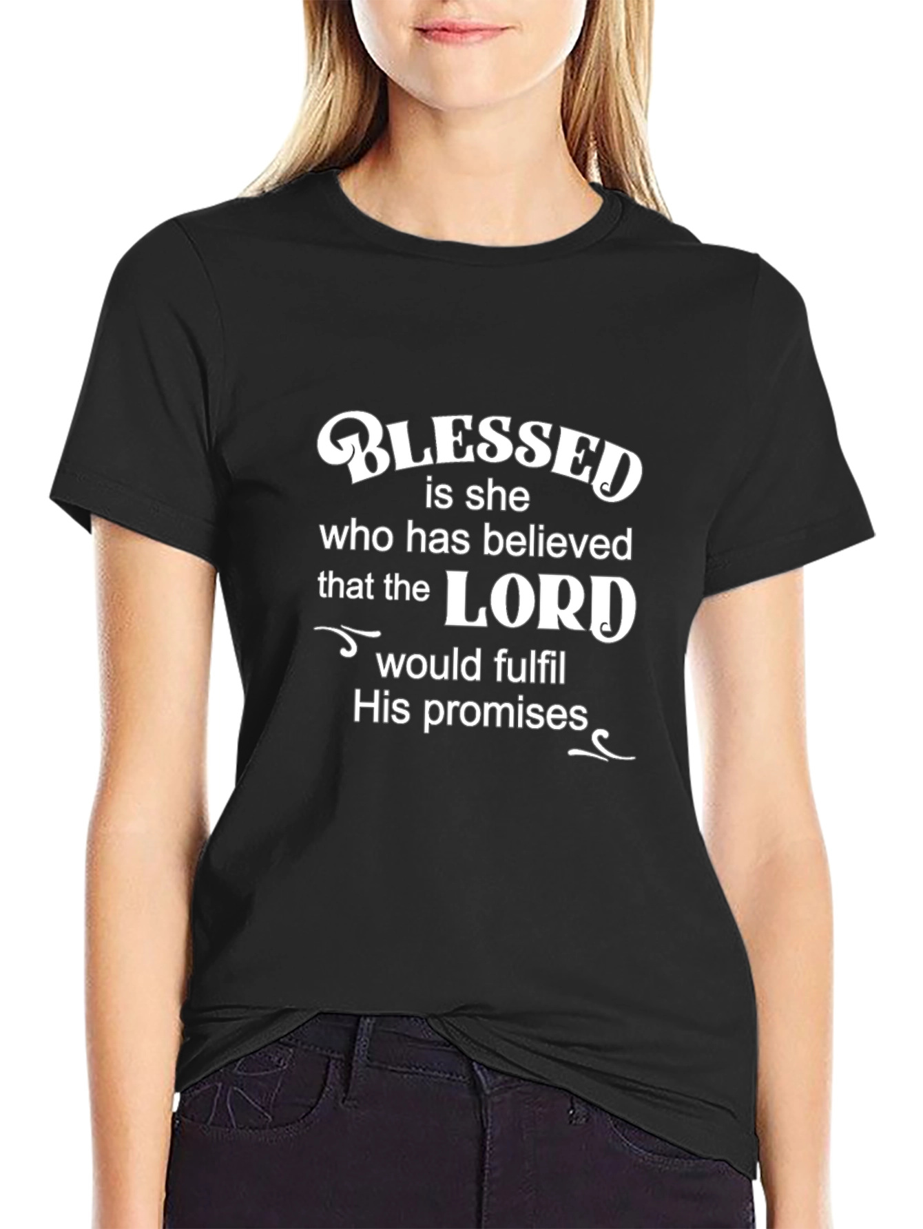 Black Blessed is She Graphic T-Shirt - Black view 2