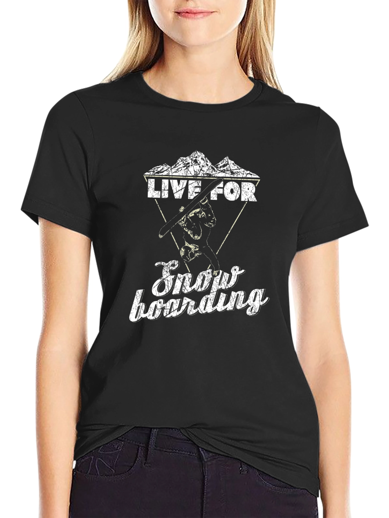 Black Live For Snowboarding Black T-Shirt view 2