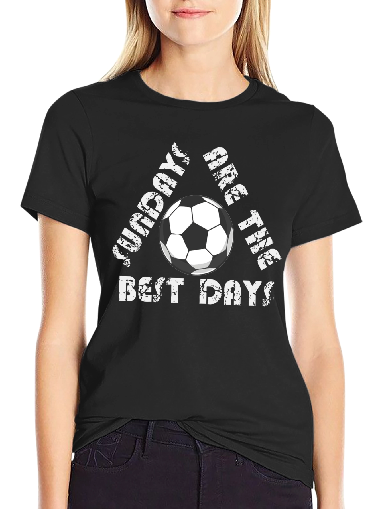 Black Soccer Sundays T-Shirt - Best Days Tee! view 2