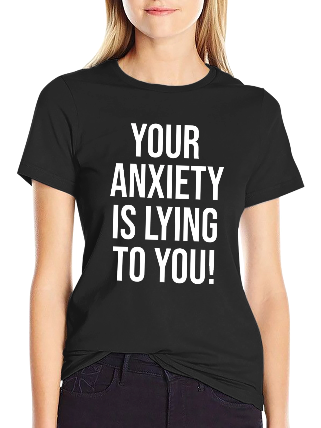 Black Anxiety Truth T-Shirt - Motivational Comfort view 2