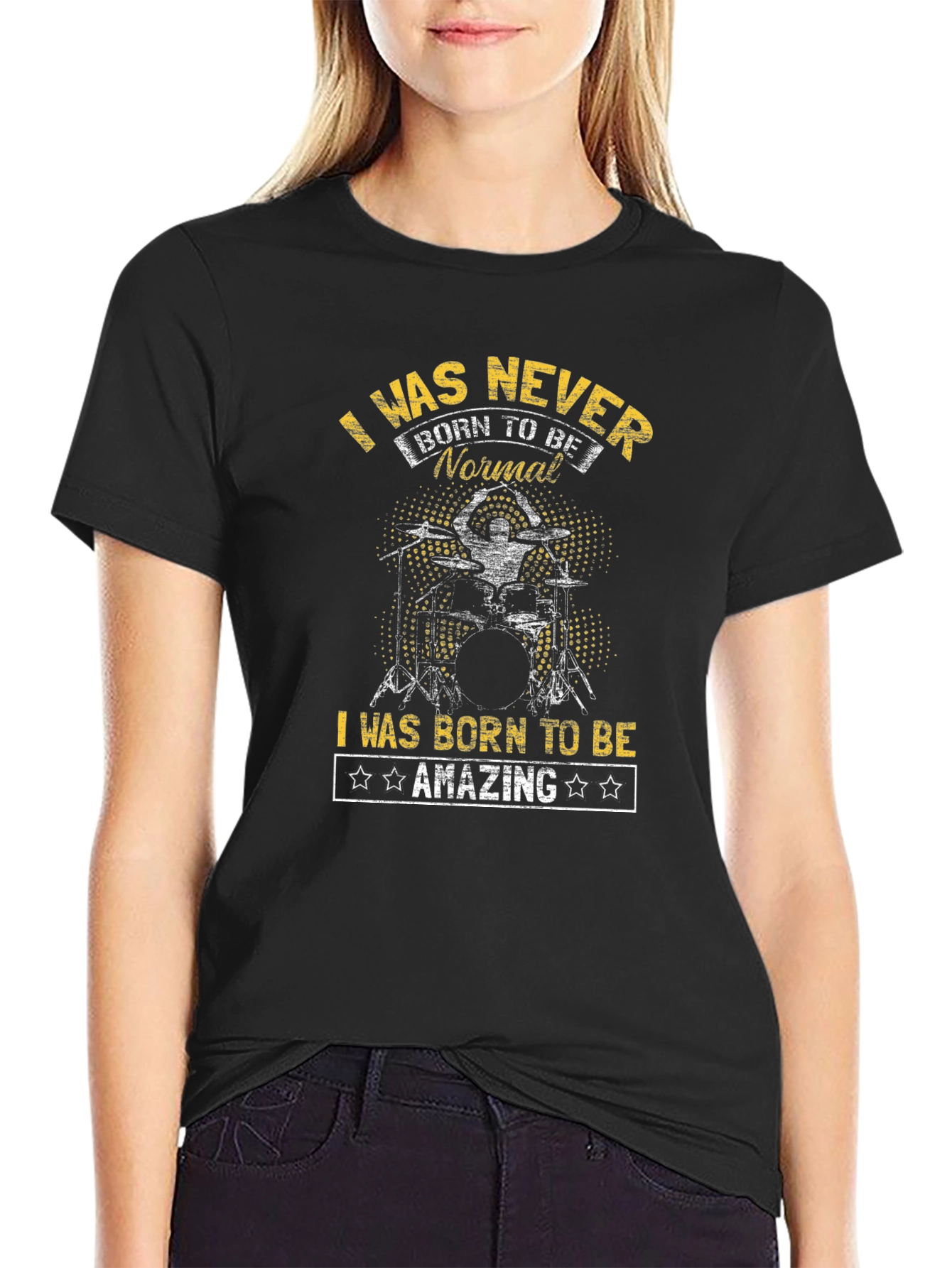 Black I Was Never Born To Be Normal Amazing T-Shirt view 2