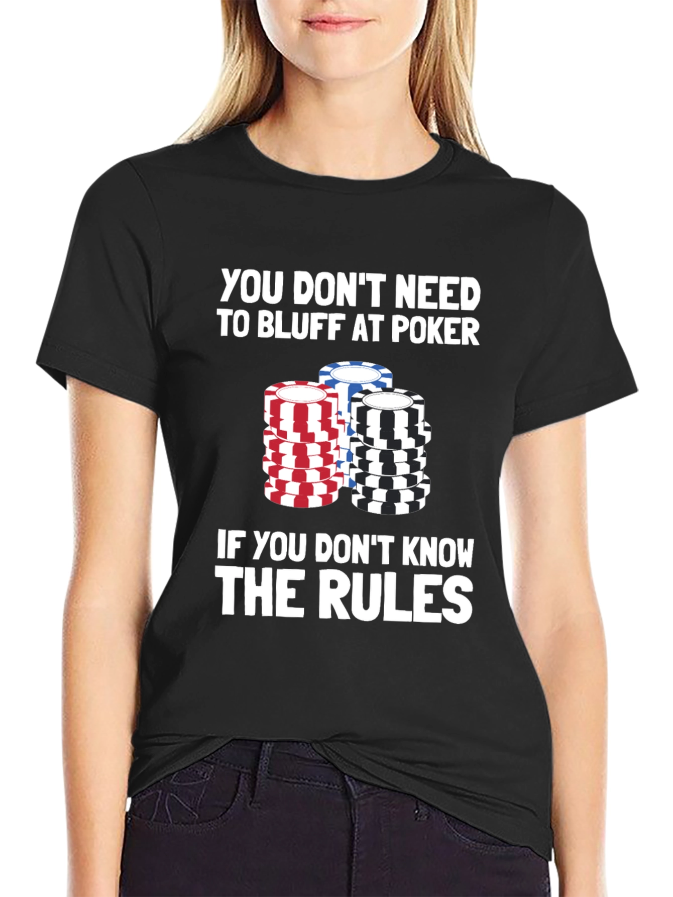Black Poker Rules Graphic Tee view 2