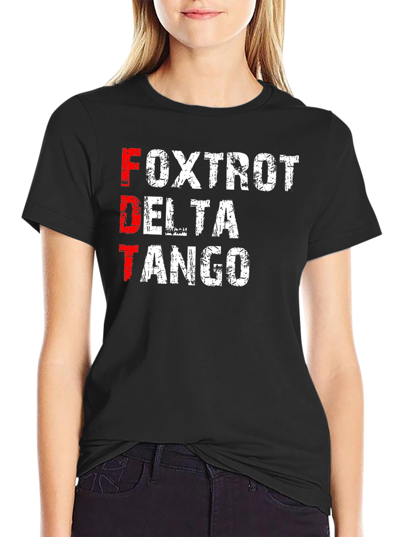Black FDT Foxtrot Delta Tango Graphic T-Shirt view 2
