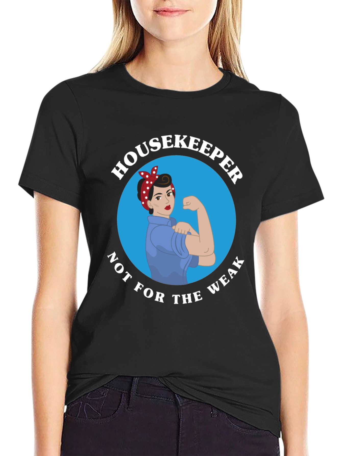 Black Housekeeper Strong Woman T-Shirt view 2