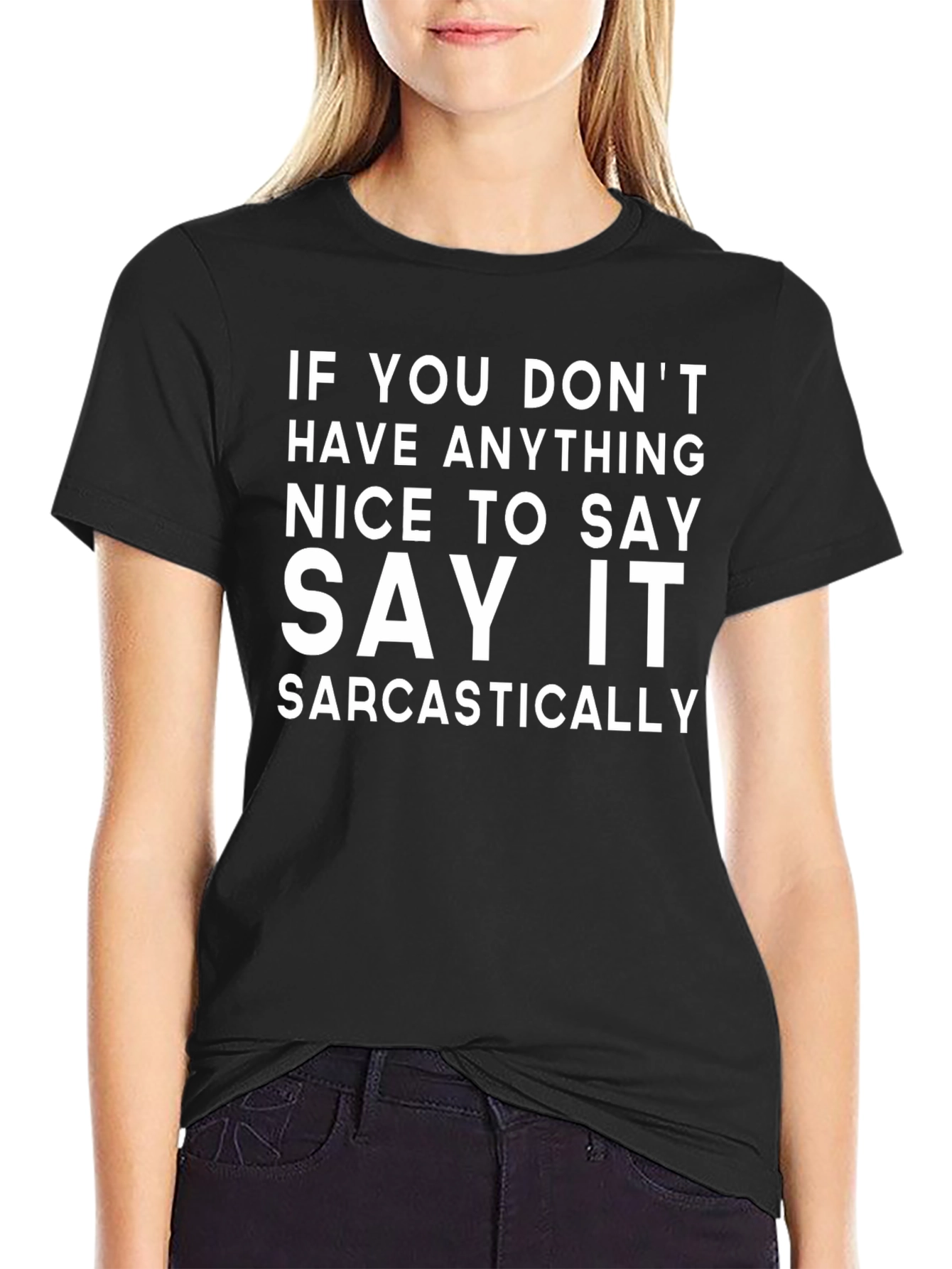 Black Sarcastic Statement T-Shirt - Funny Humor Tee view 2