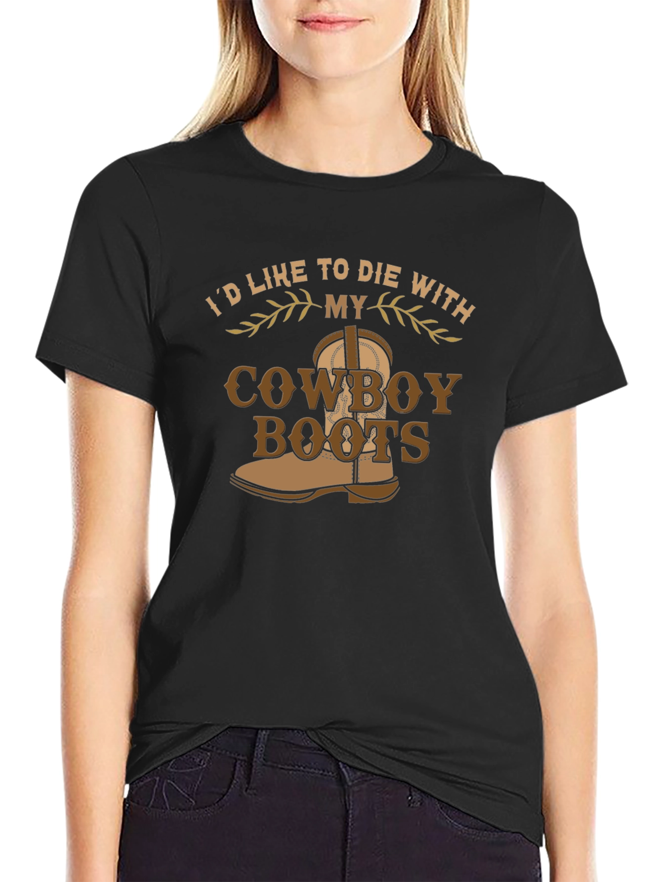 Cowboy Boots Graphic Tee - Die With My Boots On - 2