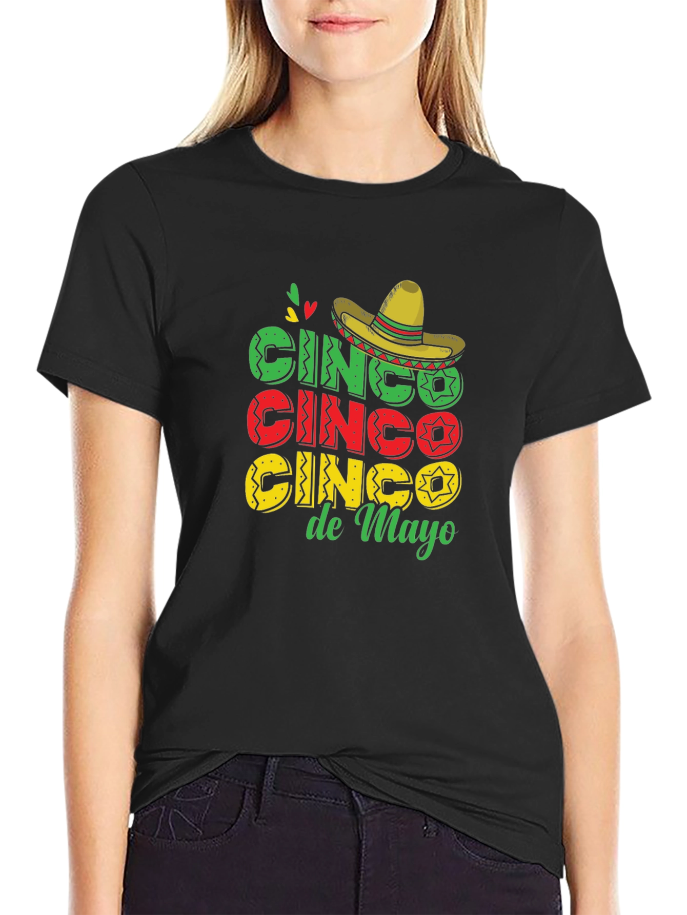 Black Cinco De Mayo T-Shirt Black Cotton view 2
