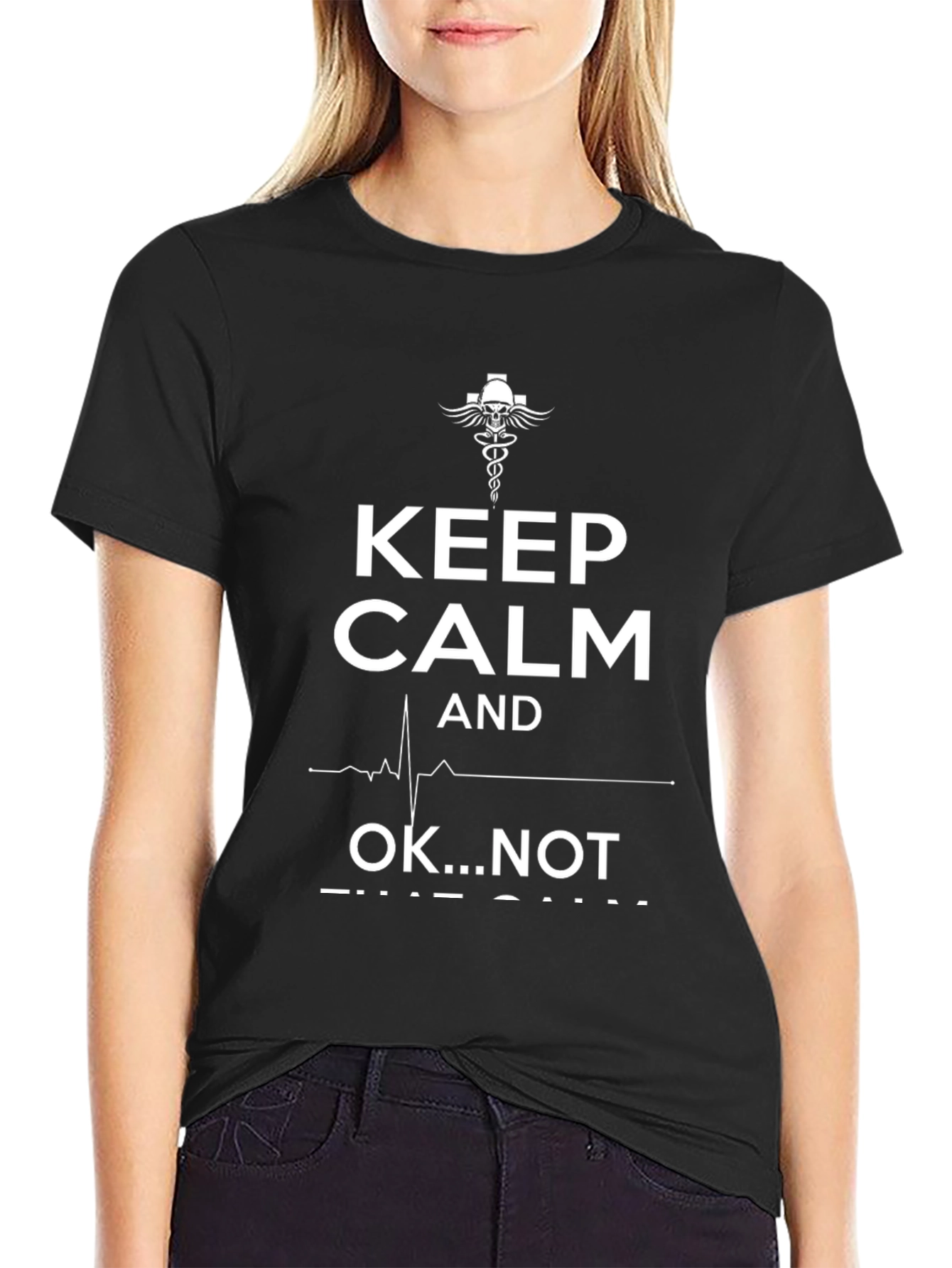 Black Keep Calm...Not! Novelty T-Shirt view 2