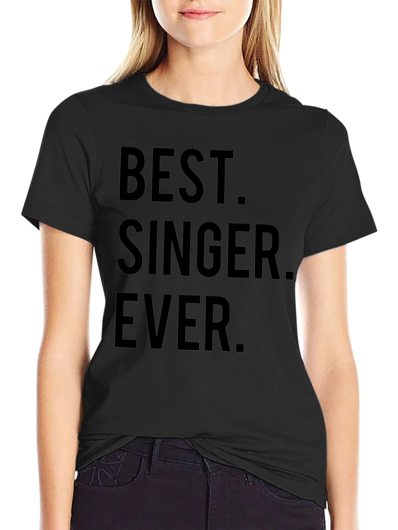 Black Best Singer Ever T-Shirt - Novelty Graphic Tee view 2