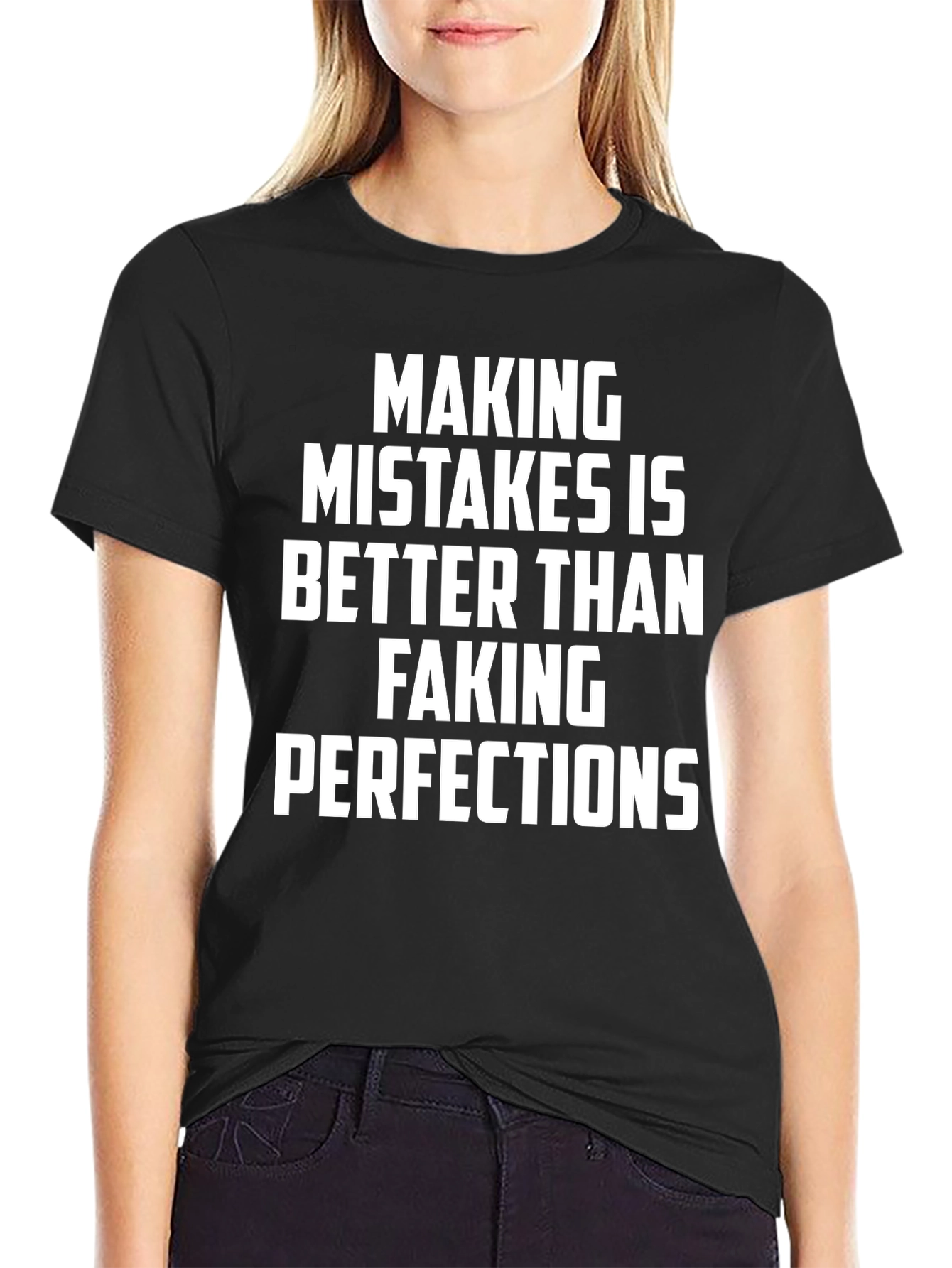 Black Making Mistakes T-Shirt - Motivational Men's Tee view 2