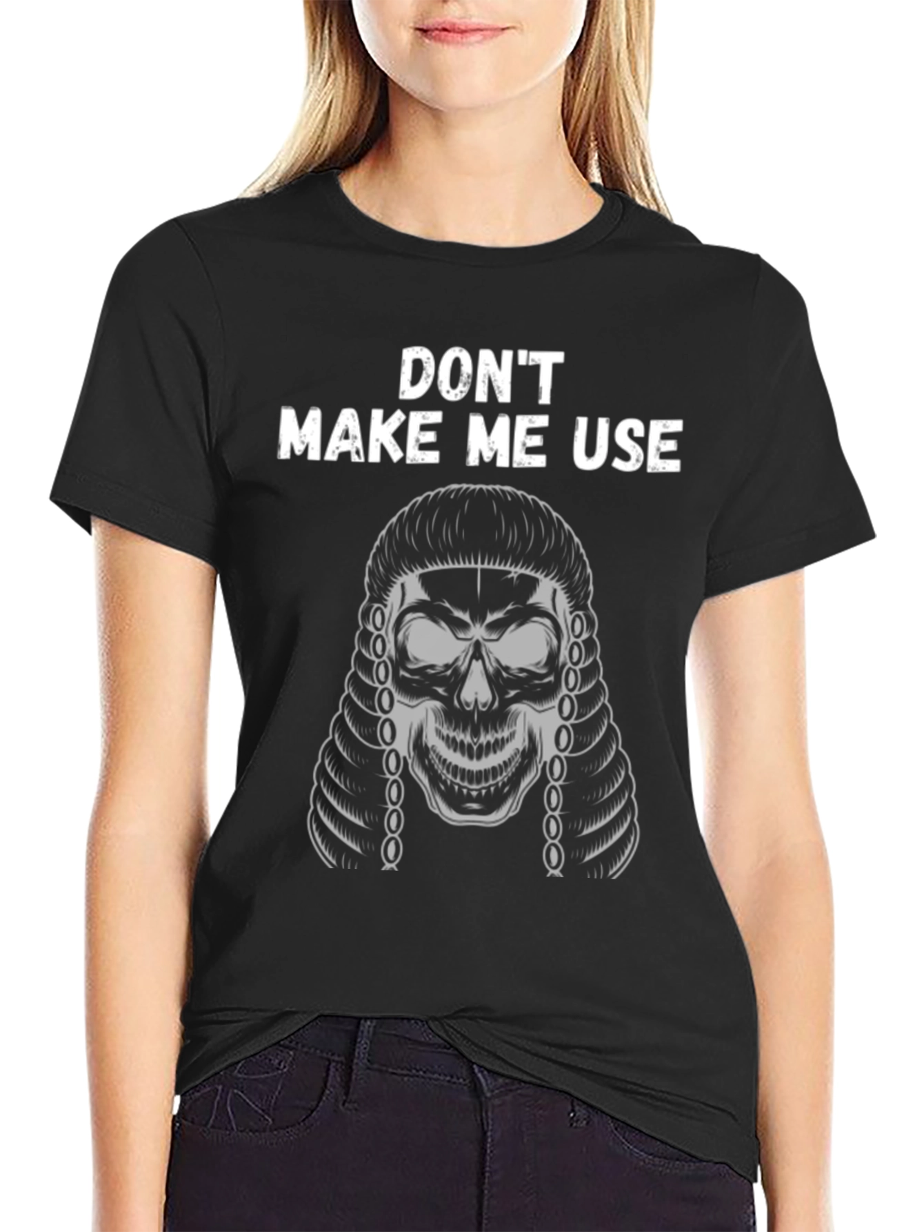 Black Don't Make Me Use Lawyer Skull T-Shirt view 2