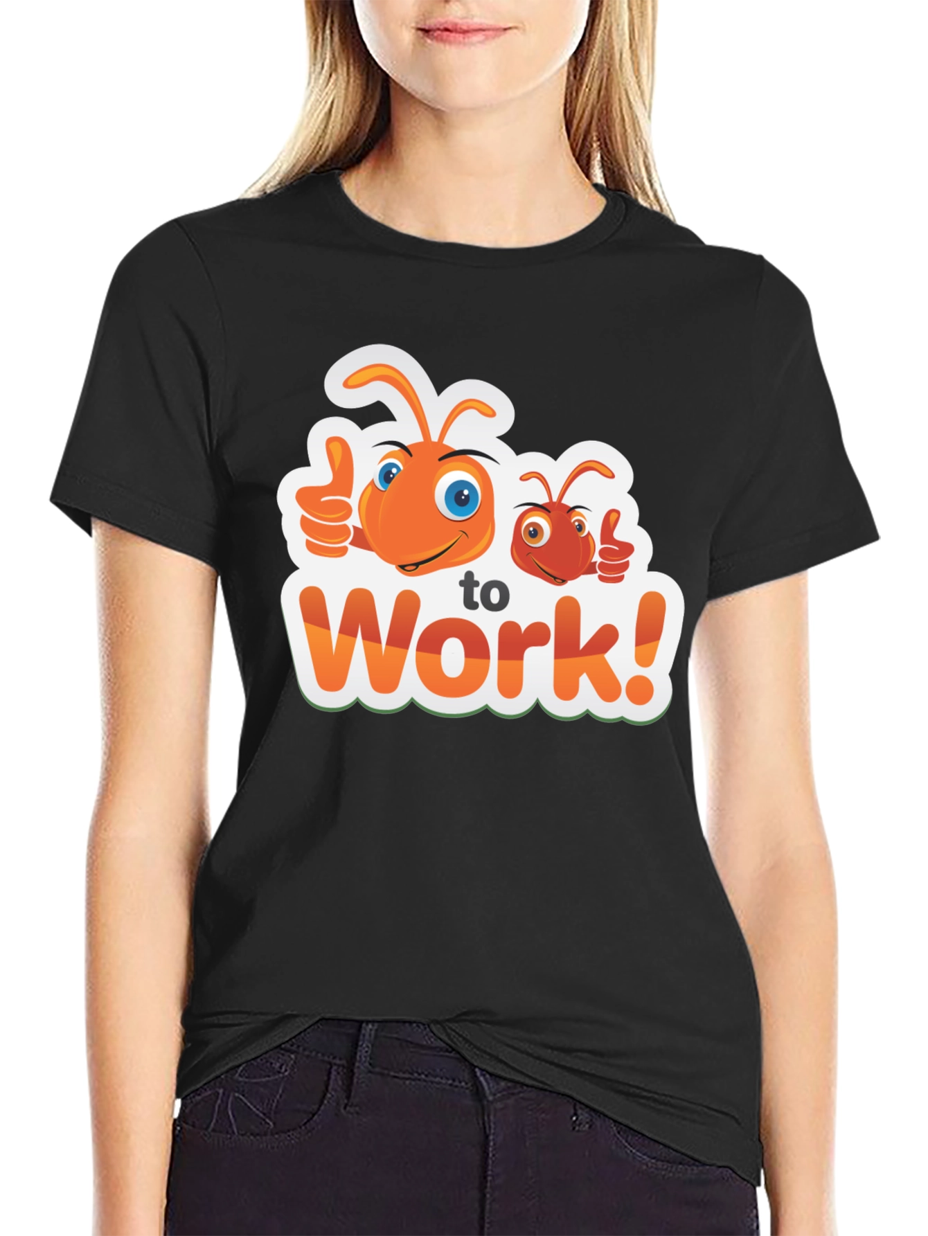 Ant To Work! Graphic Black T-Shirt - 2
