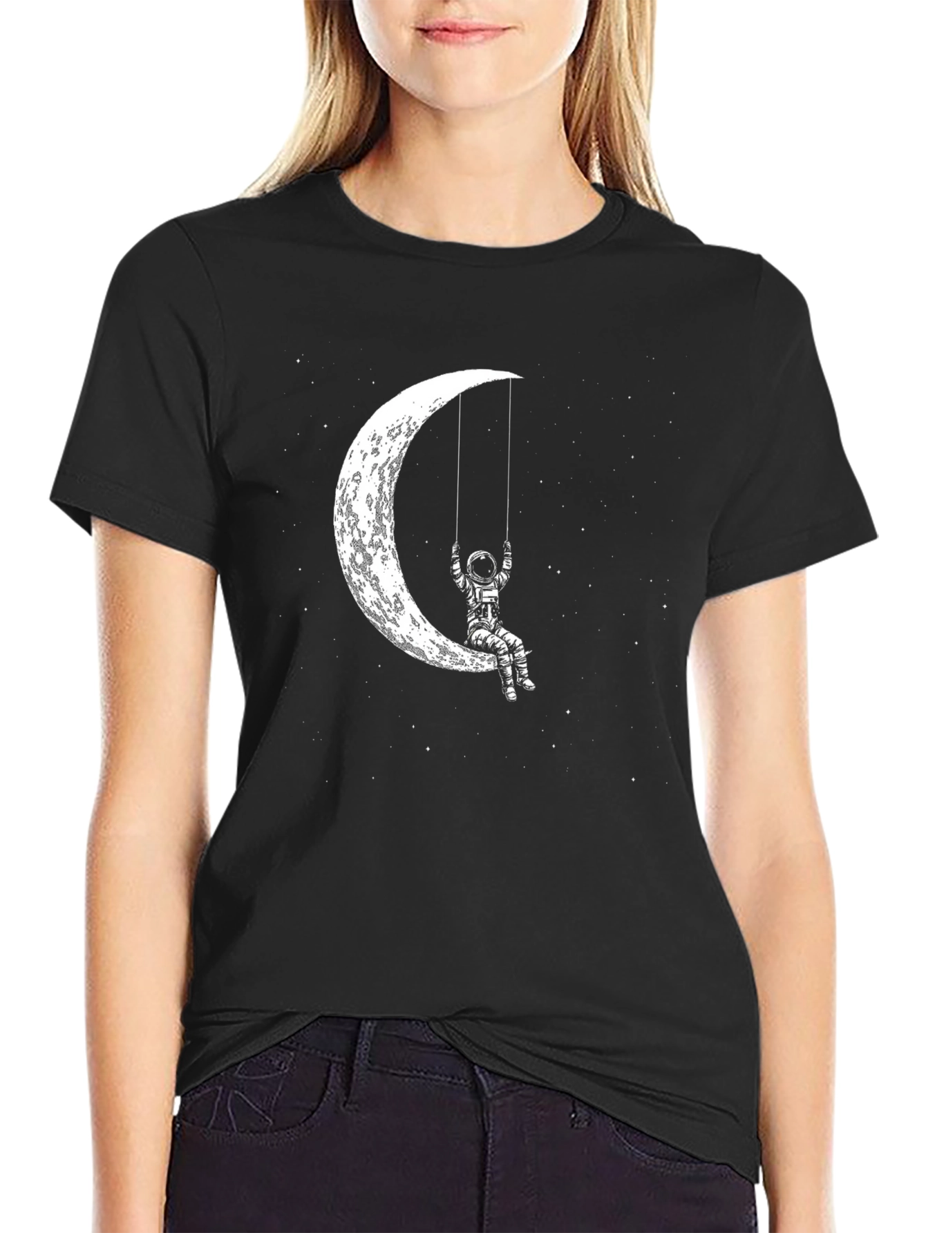 Astronaut Moon Swing Graphic Tee - Black - 2