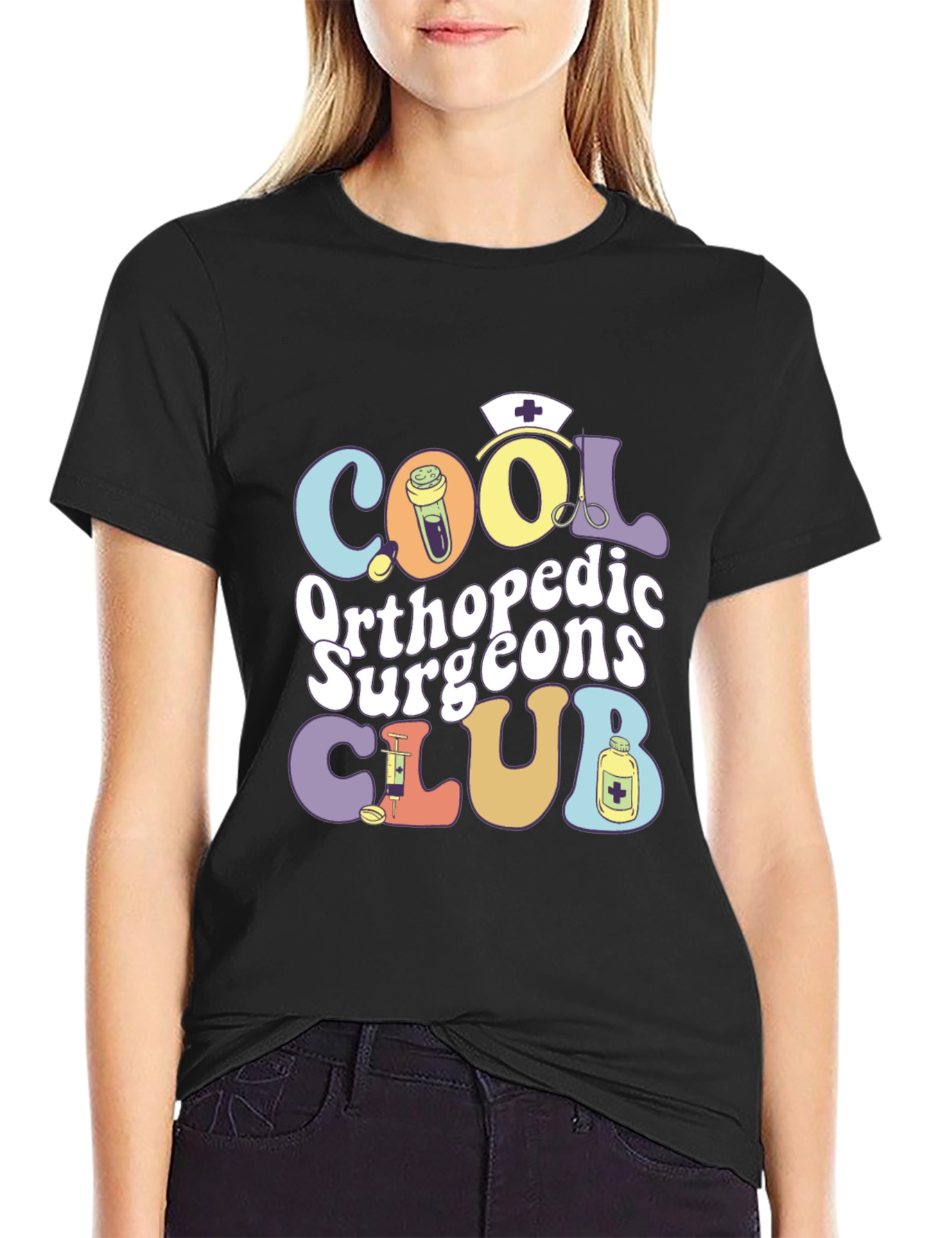 Black Cool Orthopedic Surgeons Club T-Shirt view 2
