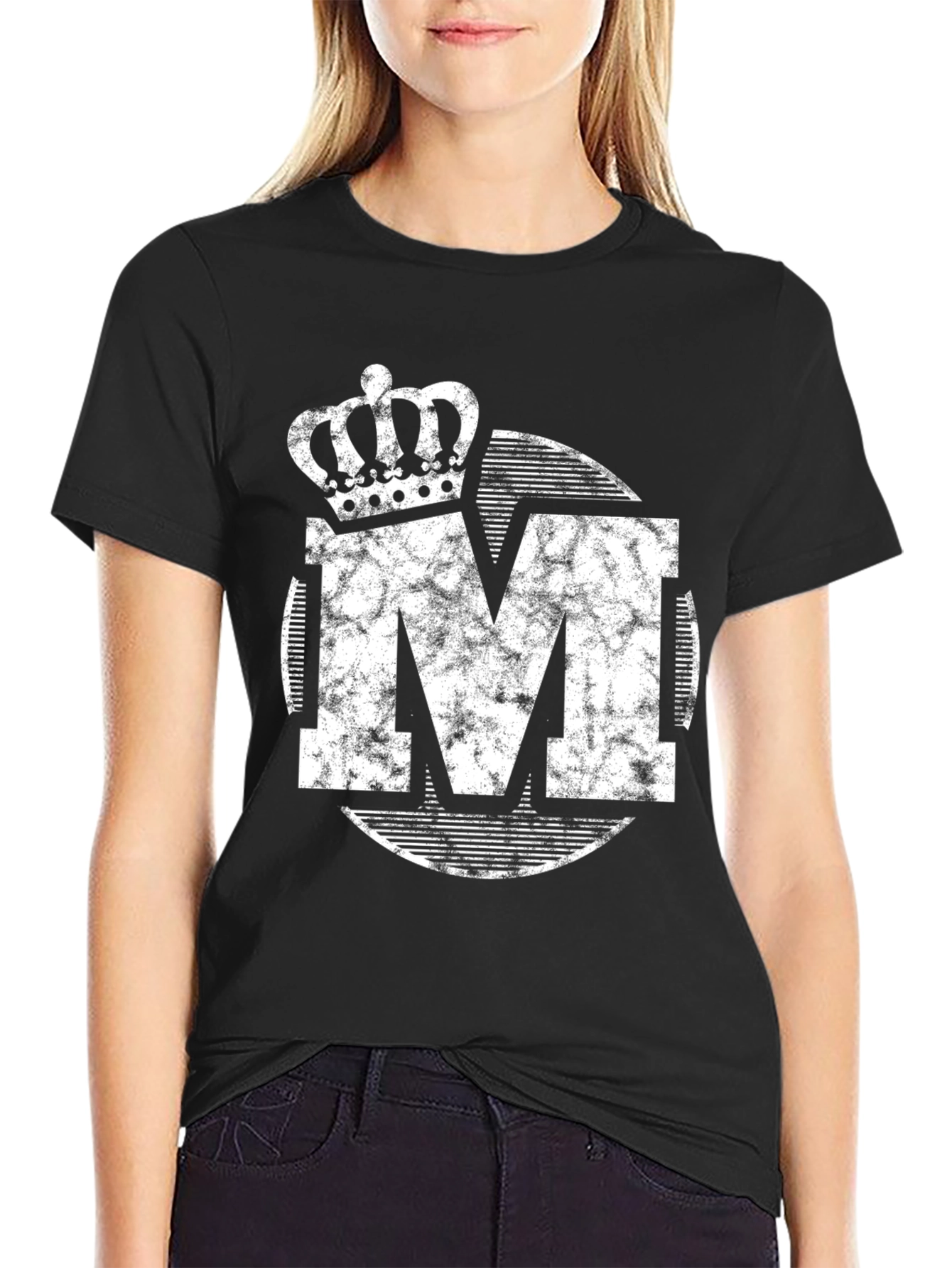 Black King M Crown Graphic Tee - Distressed Print view 2