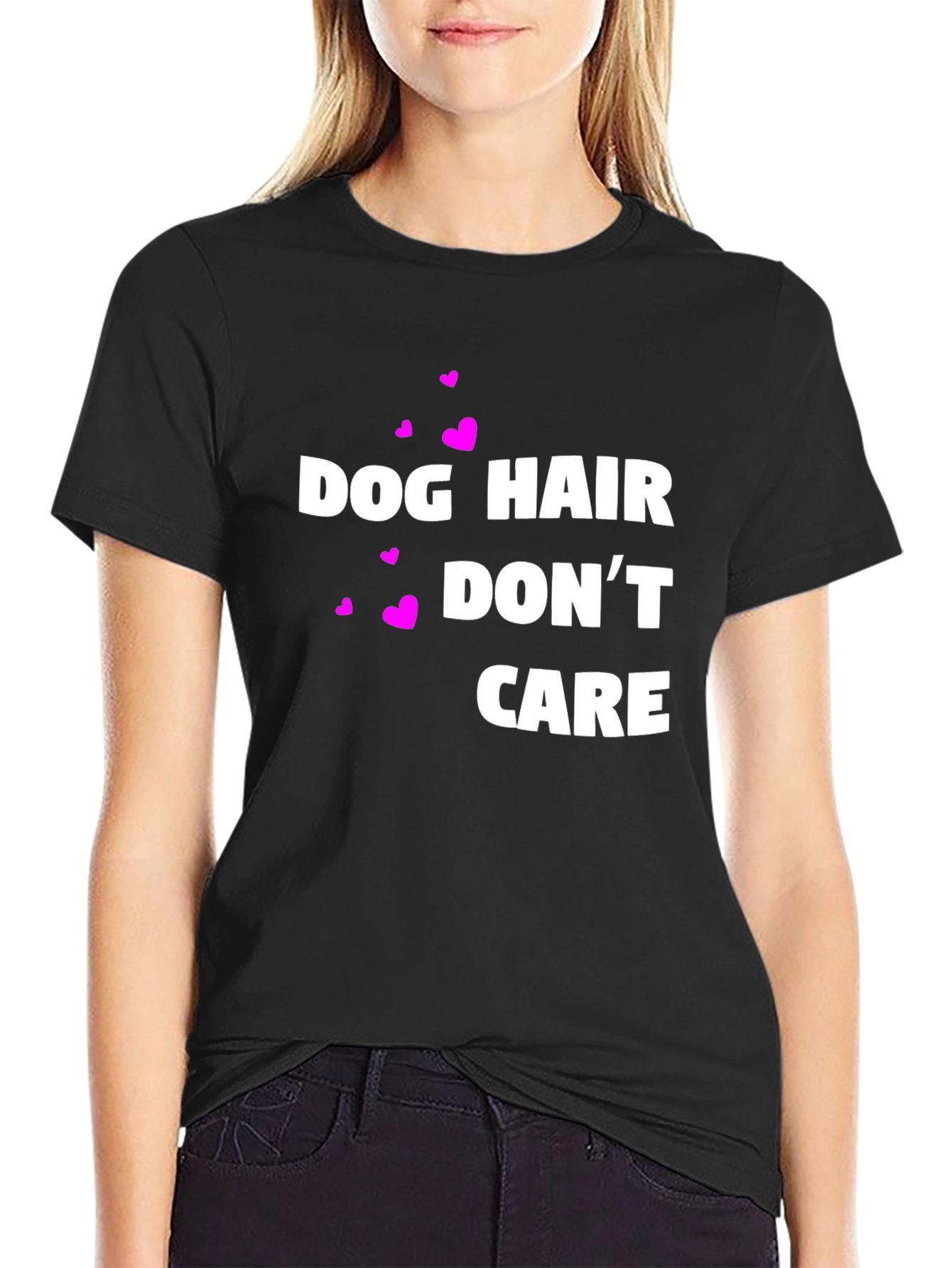 Black Dog Hair Don't Care Graphic Tee view 2