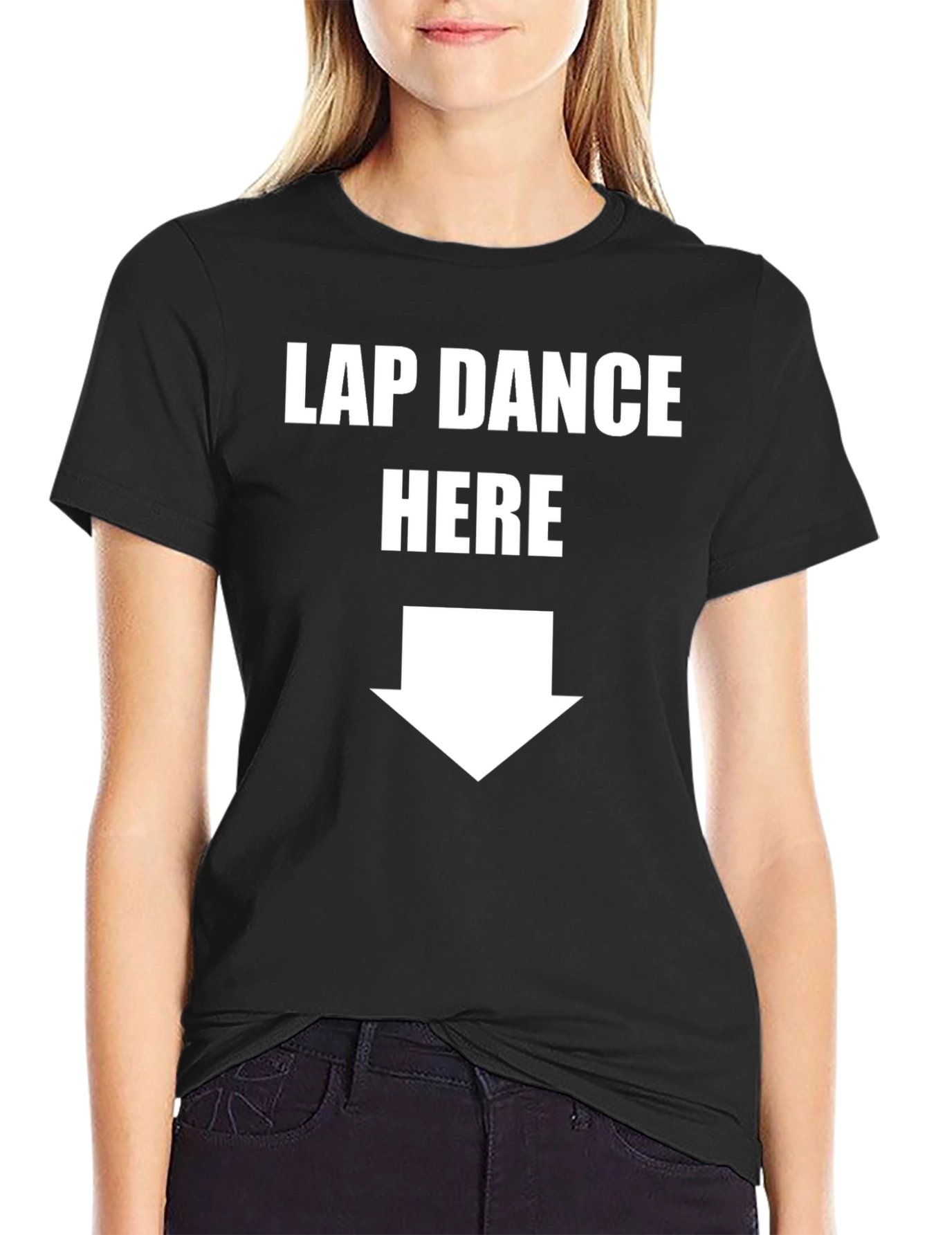 Black Lap Dance Here Funny Graphic Tee view 2