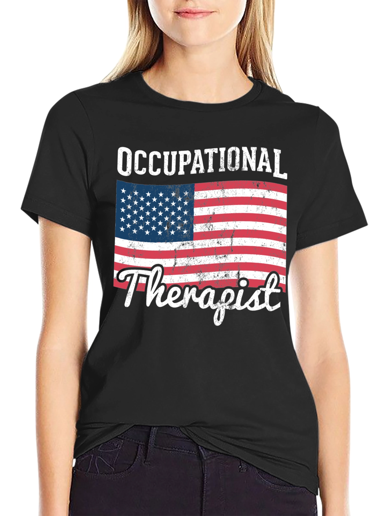 Occupational Therapist American Flag T-Shirt - 2