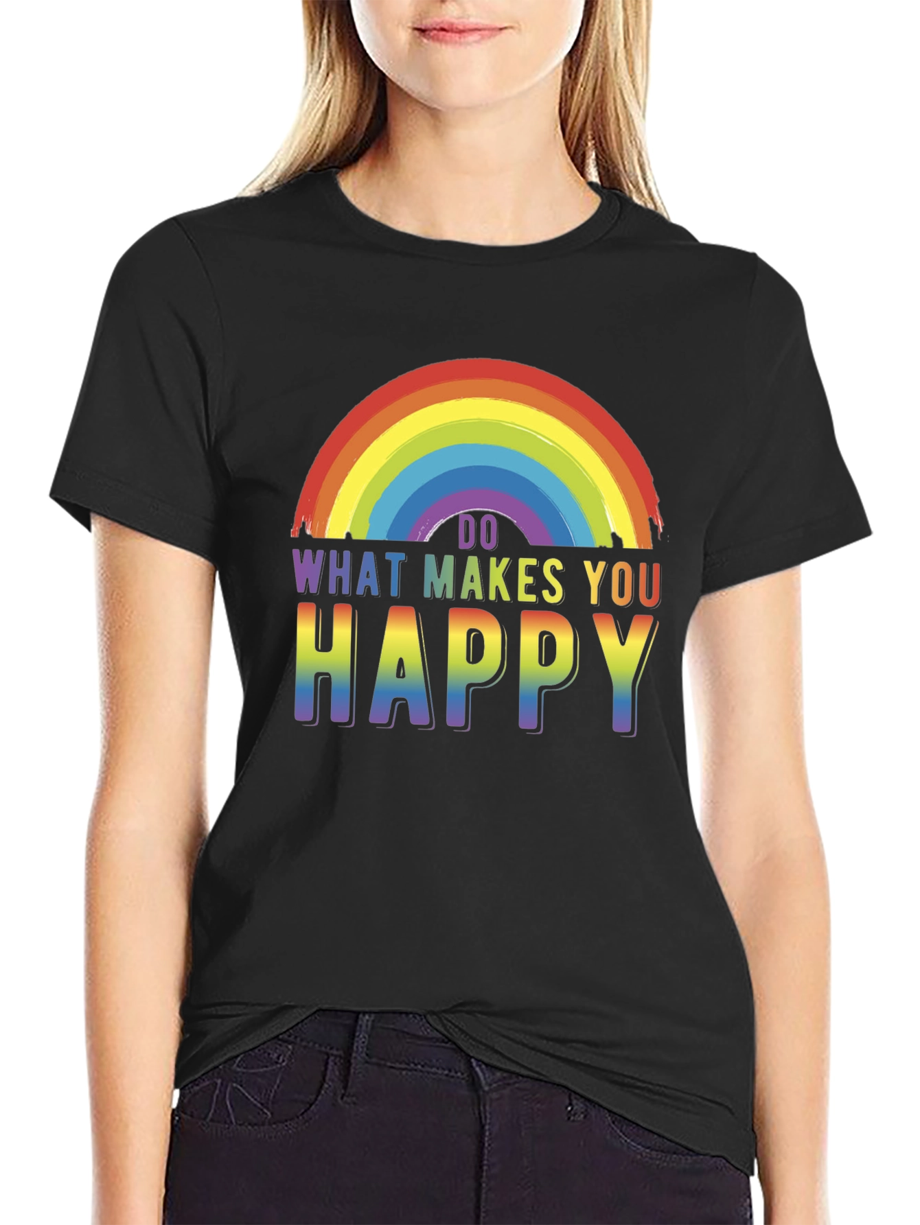 Black Rainbow 'Do What Makes You Happy' Black Tee view 2