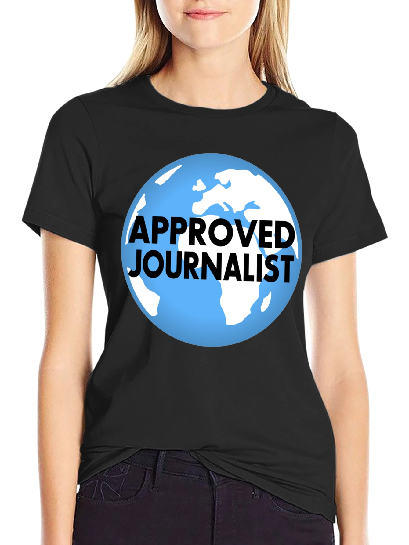 Black Approved Journalist Graphic T-Shirt - Black view 2