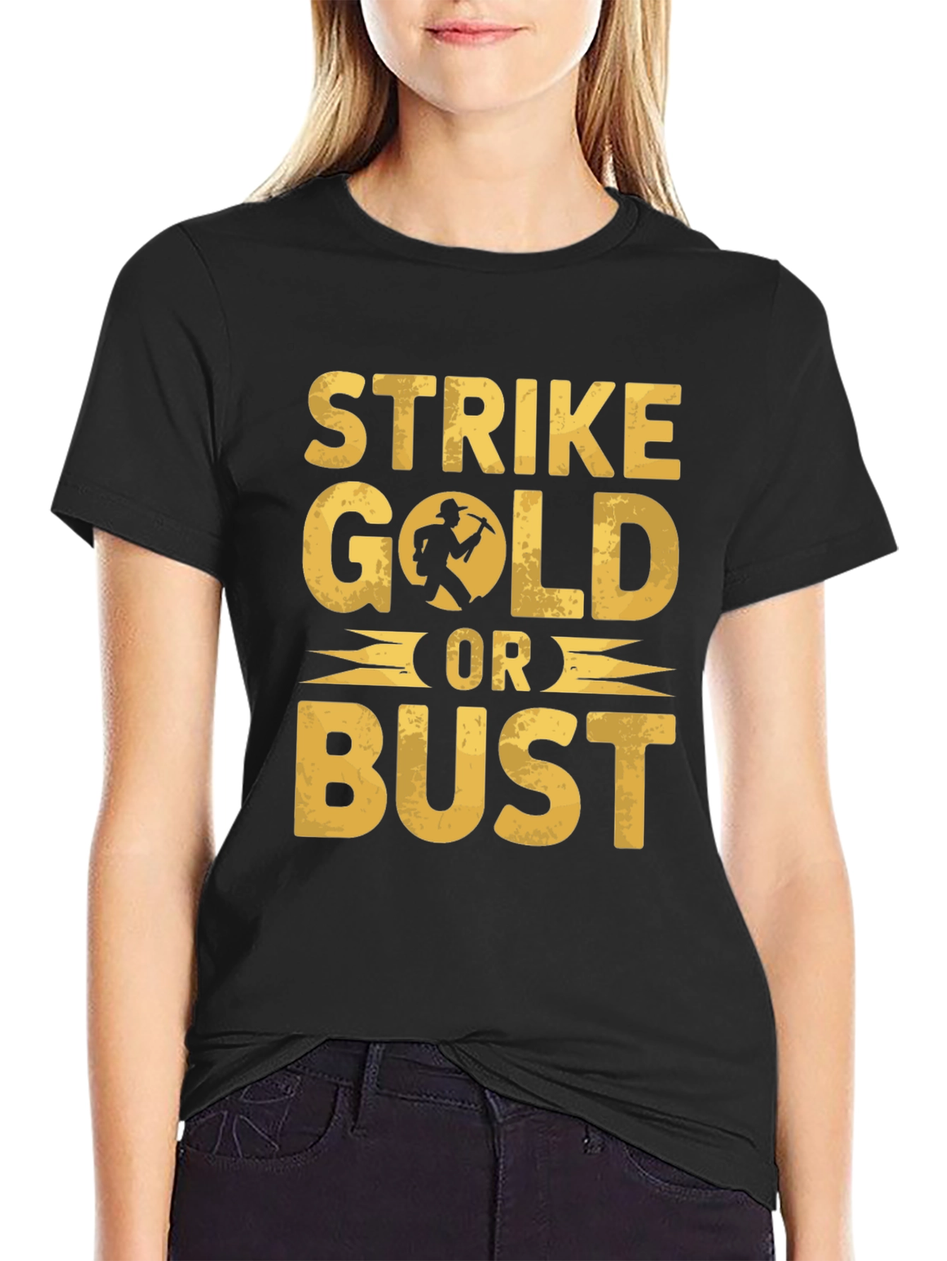Black Strike Gold T-Shirt - Gold Rush Graphic Tee view 2
