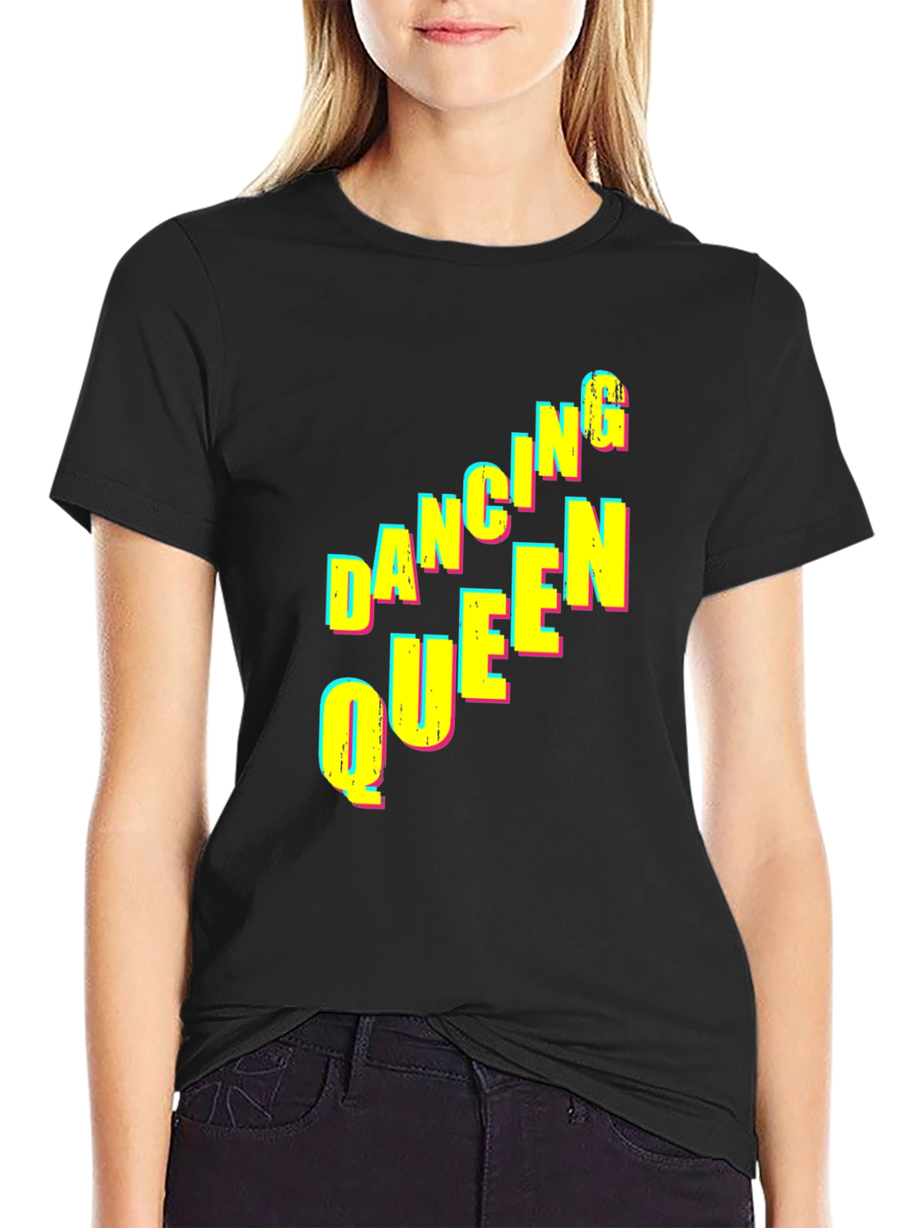 Black Dancing Queen Graphic Tee - Black Unisex T-Shirt view 2