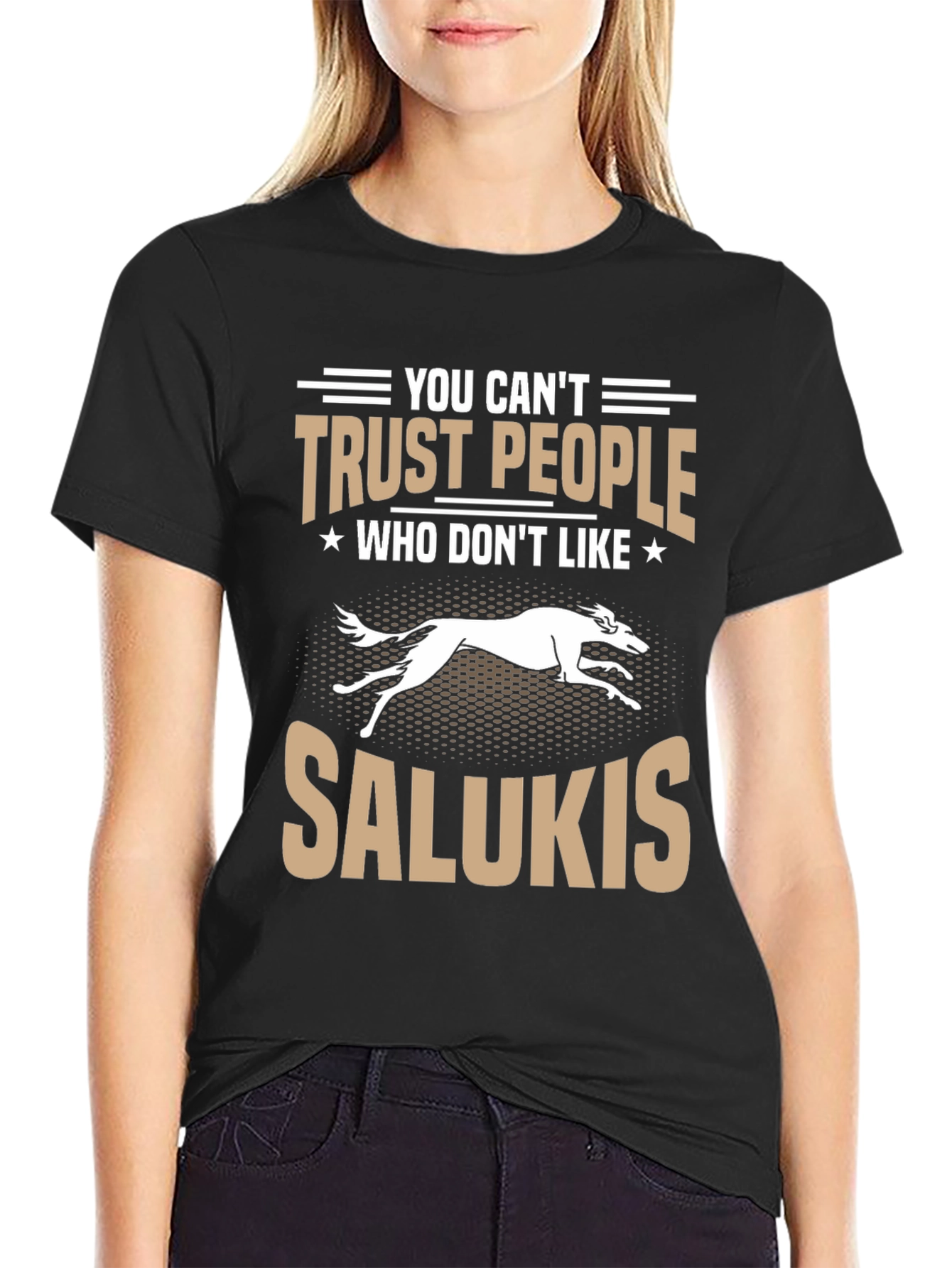 Black Salukis Dog Lovers T-Shirt: Trust People Who Like Salukis! view 2