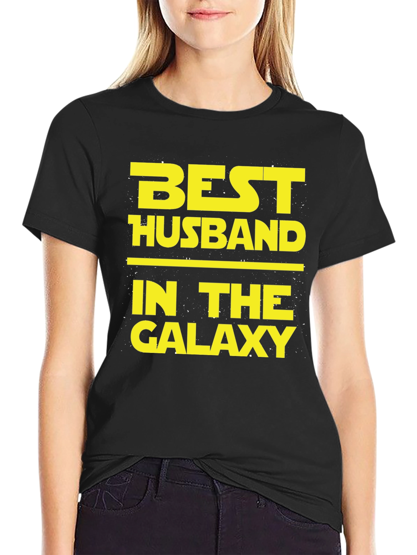 Black Best Husband in the Galaxy T-Shirt view 2