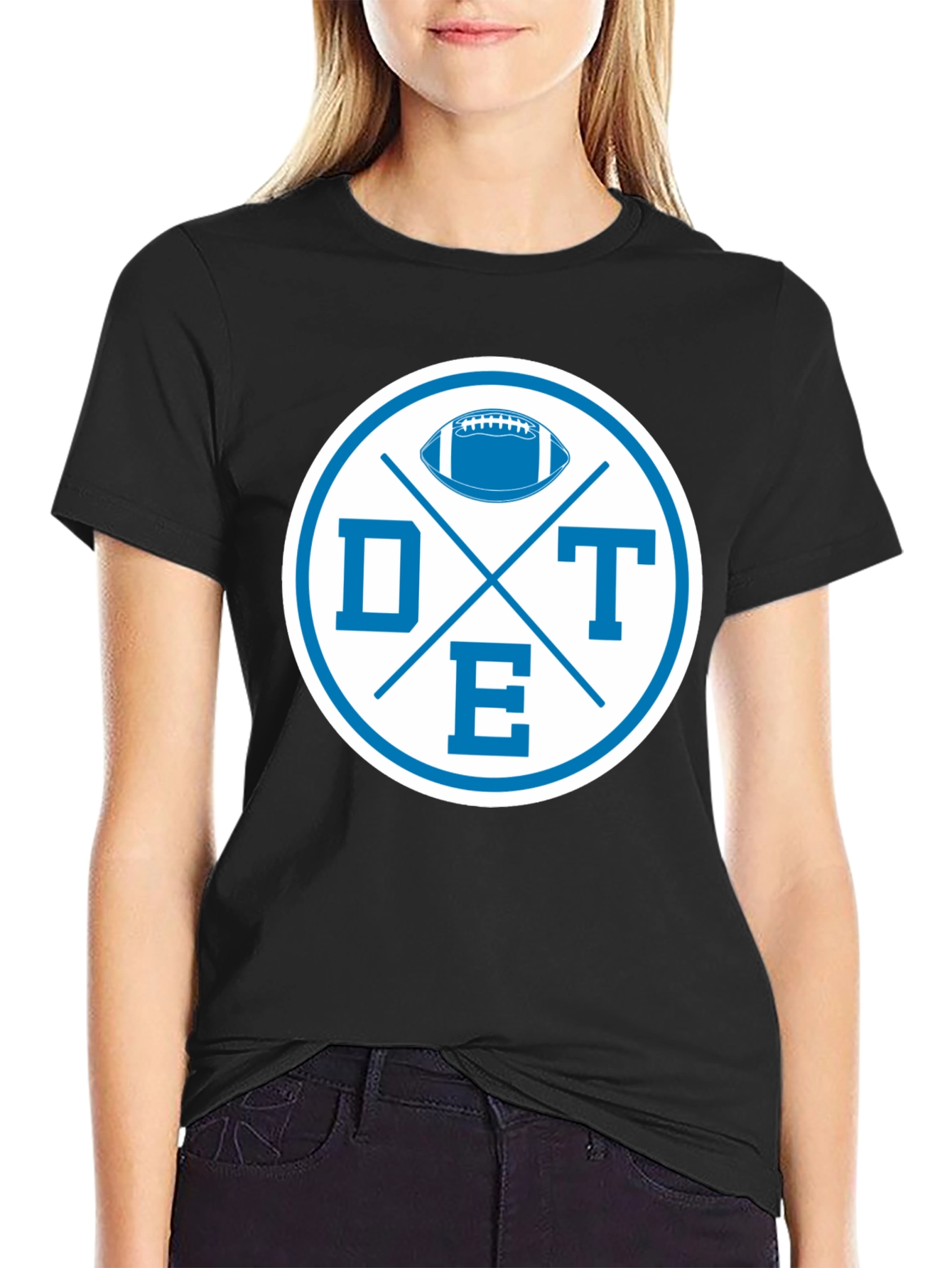 Black DTE Football Graphic Tee - Classic Sports Style view 2