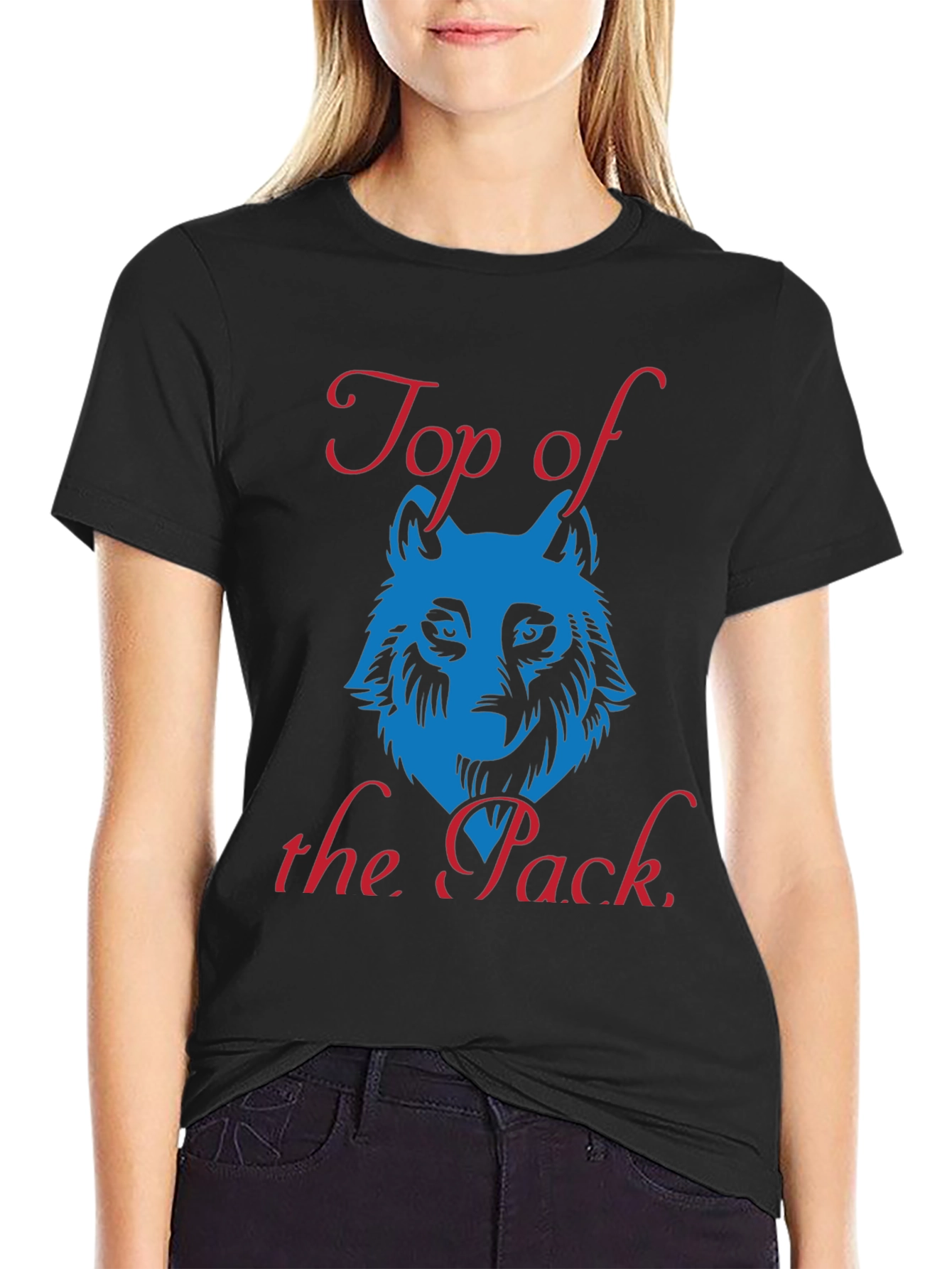 Black Top of the Pack Wolf Graphic T-Shirt view 2