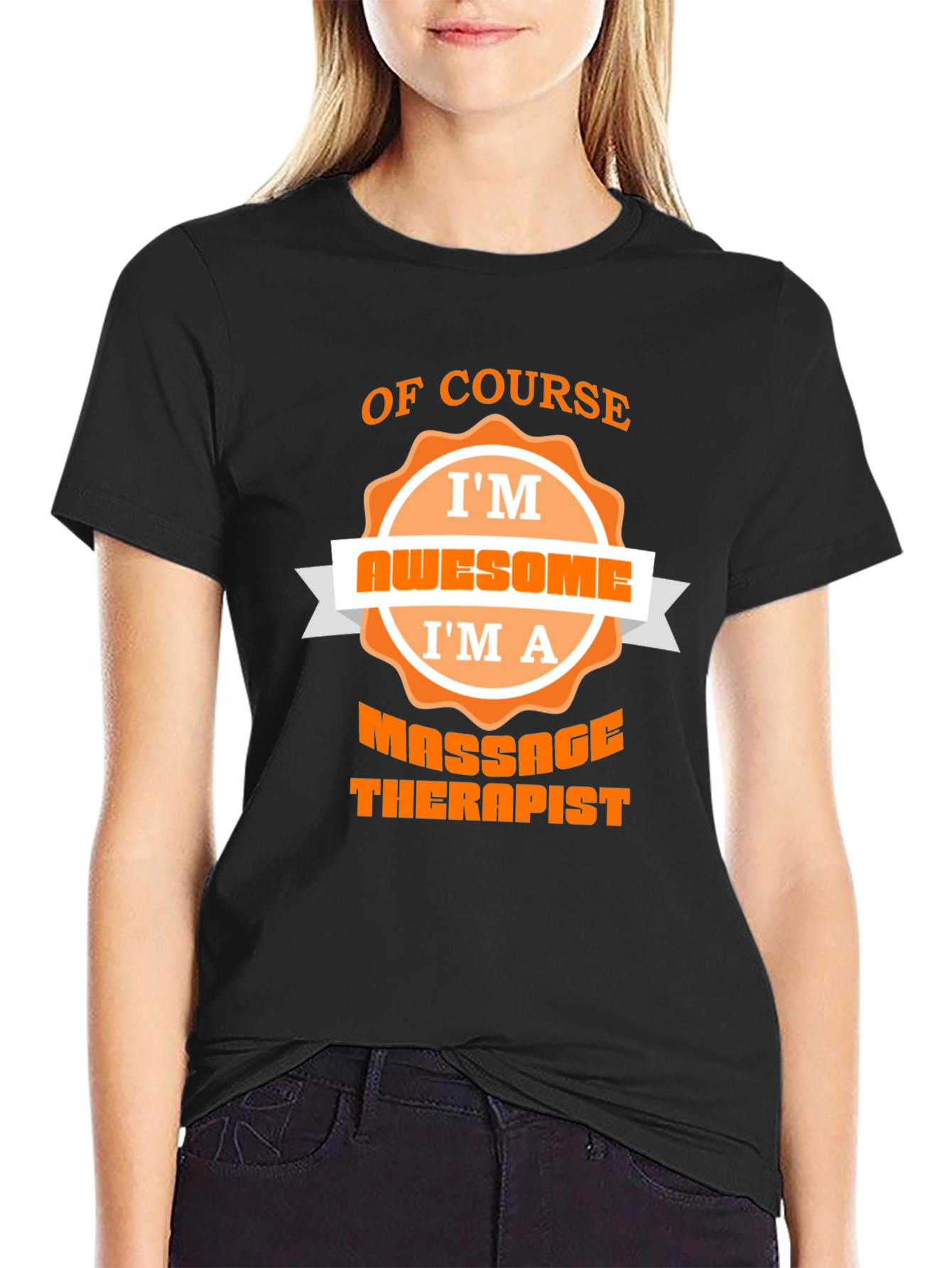 Black Massage Therapist Awesome Graphic Tee view 2