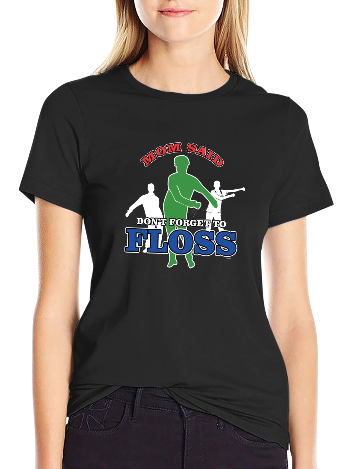 Black Mom Said Floss T-Shirt, Funny Dance Tee view 2