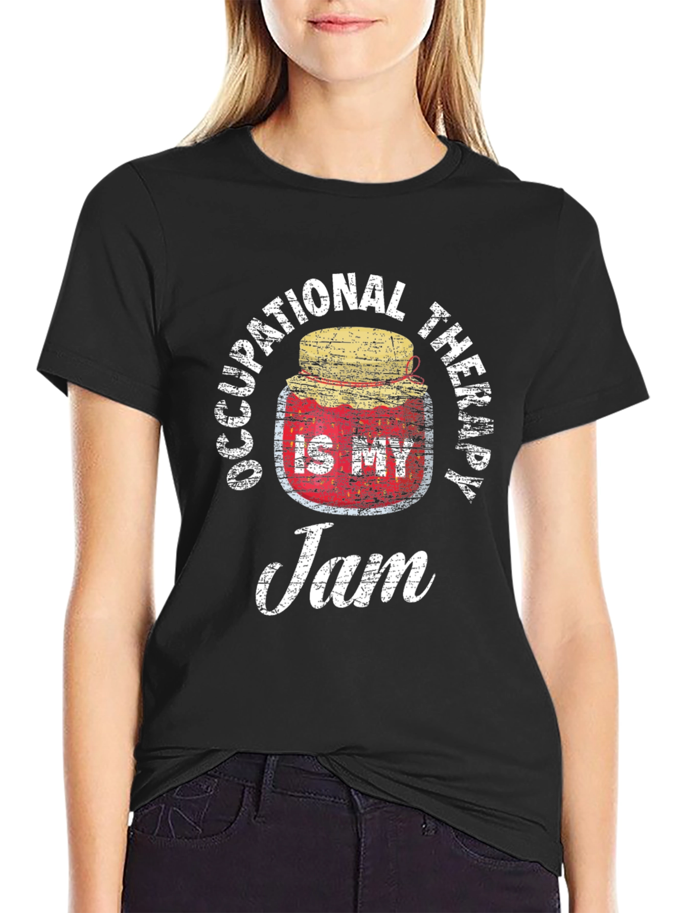 Black Occupational Therapy Jam T-Shirt - Therapist Gift view 2