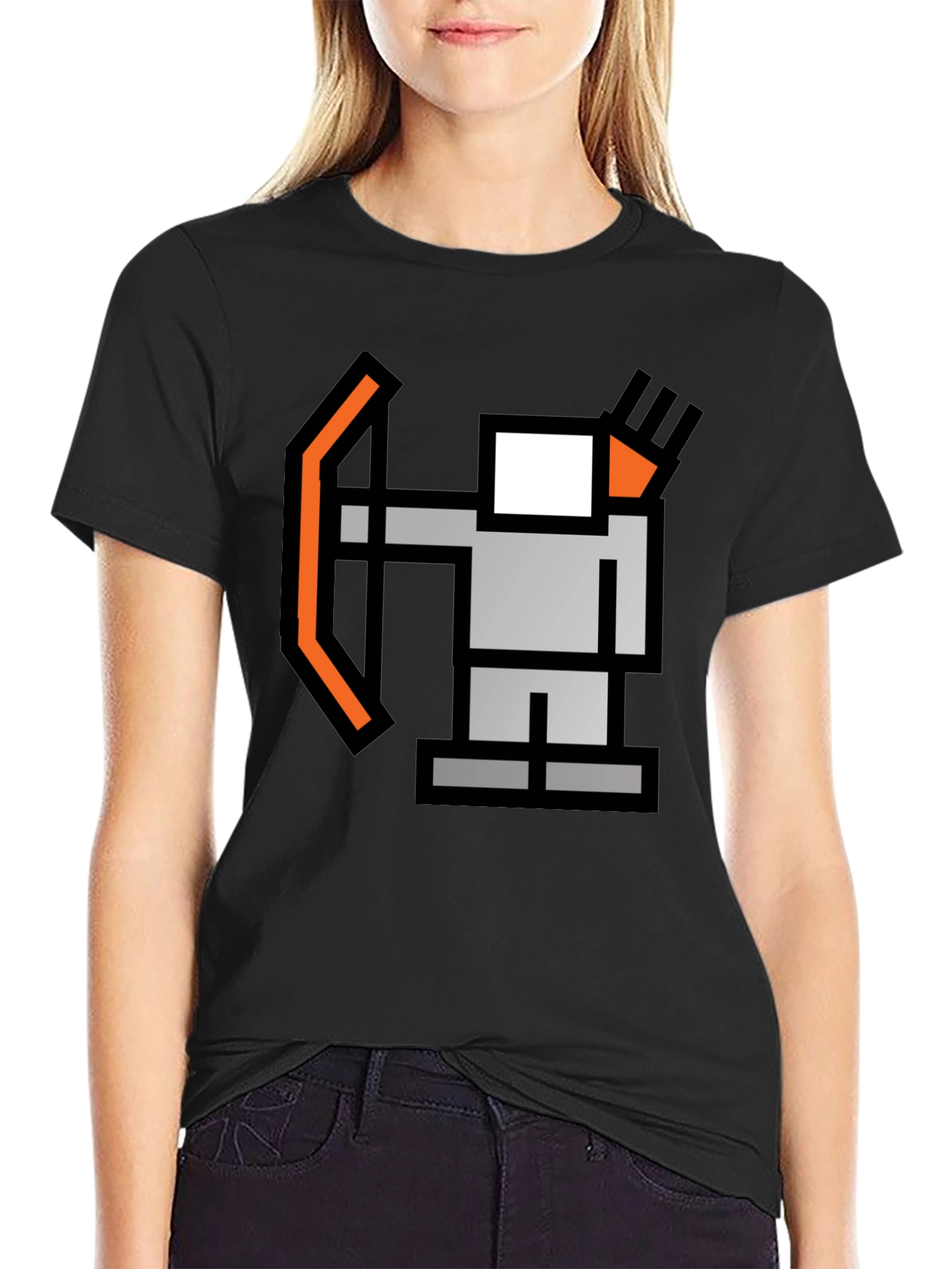 Black Pixel Archer Black T-Shirt view 2