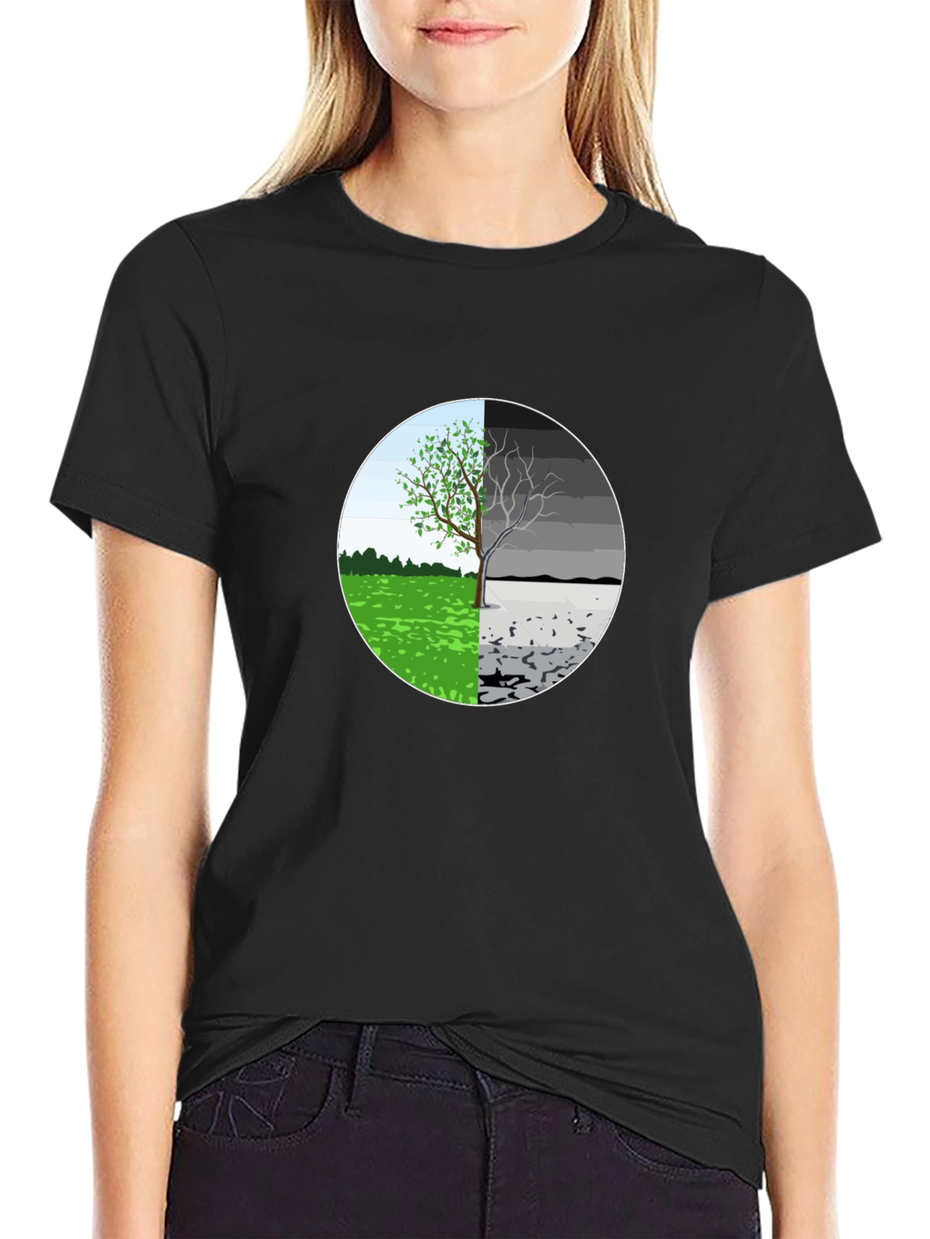 Black Nature's Balance Graphic T-Shirt view 2