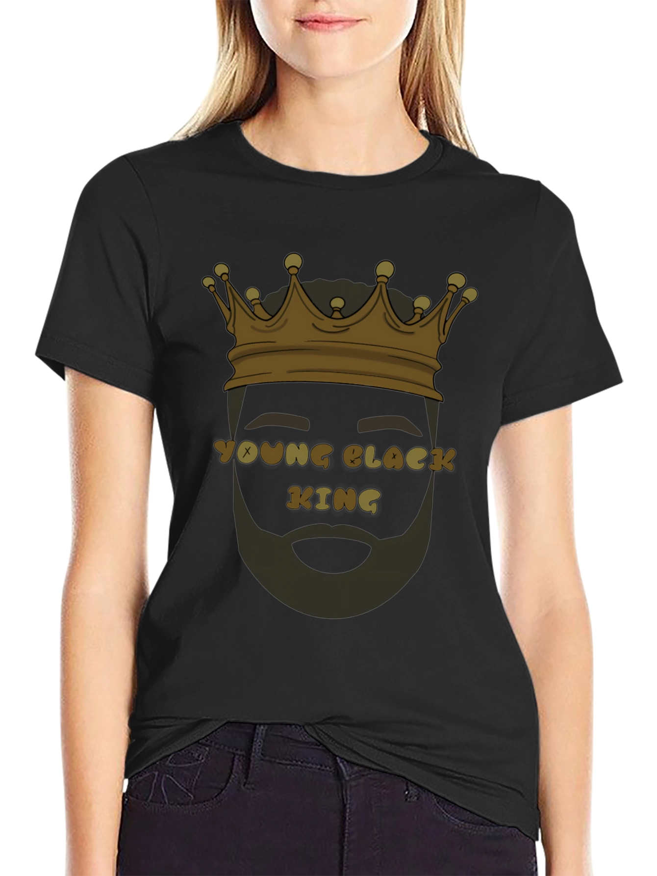 Black Young Black King Graphic T-Shirt view 2