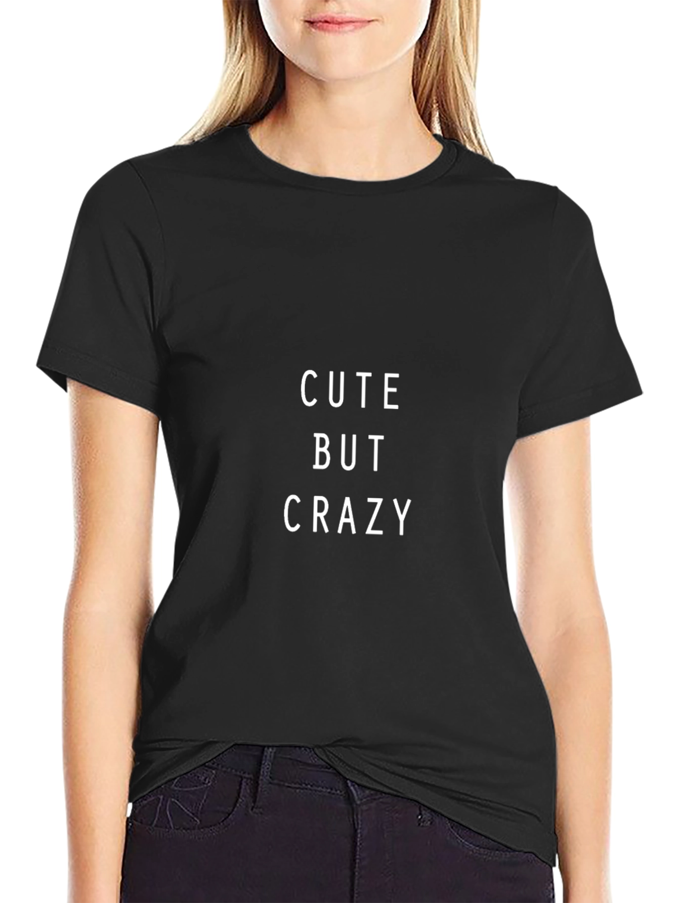 Cute But Crazy Graphic Tee - Casual Black T-Shirt - 2
